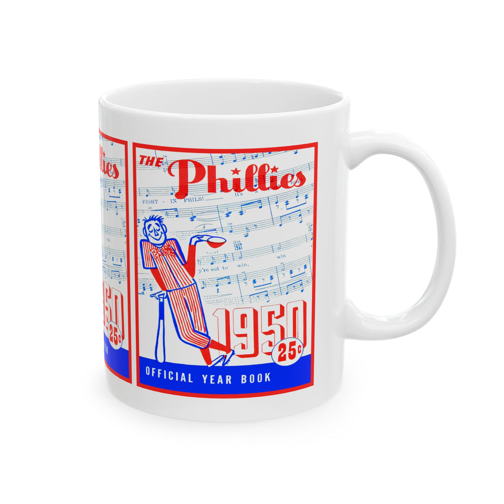 Vintage 1950 Philadelphia Phillies Baseball Ceramic Mug, Sports Fan Gift, Coffee Cup, Baseball Team Memorabilia, Baseball Collector's Item,