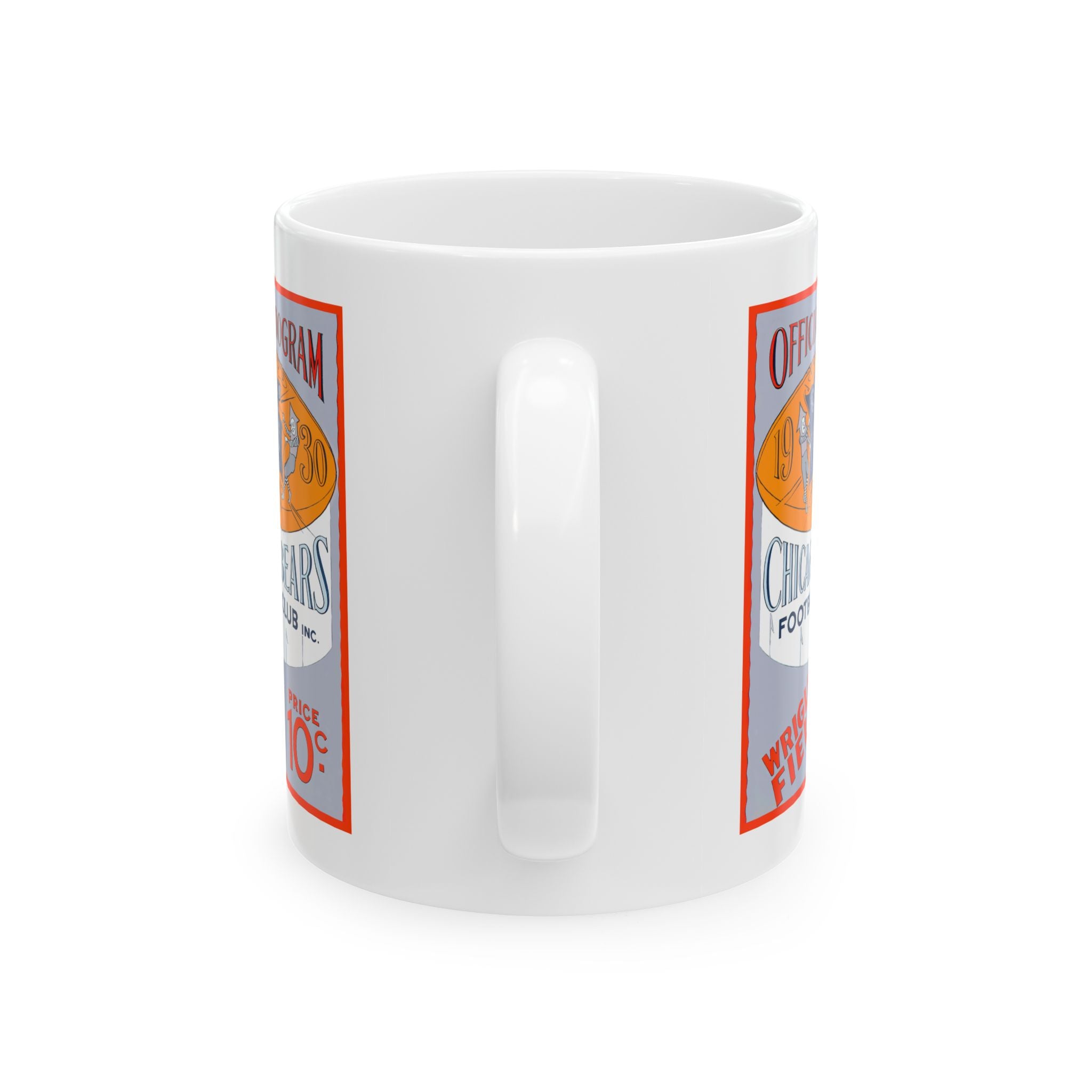 Ceramic Mug, 1930 Vintage Chicago Bears Football Program Cover, Sports Fan Gift, Coffee Cup, Tea Mug, Unique Souvenir, Football Memorabilia,