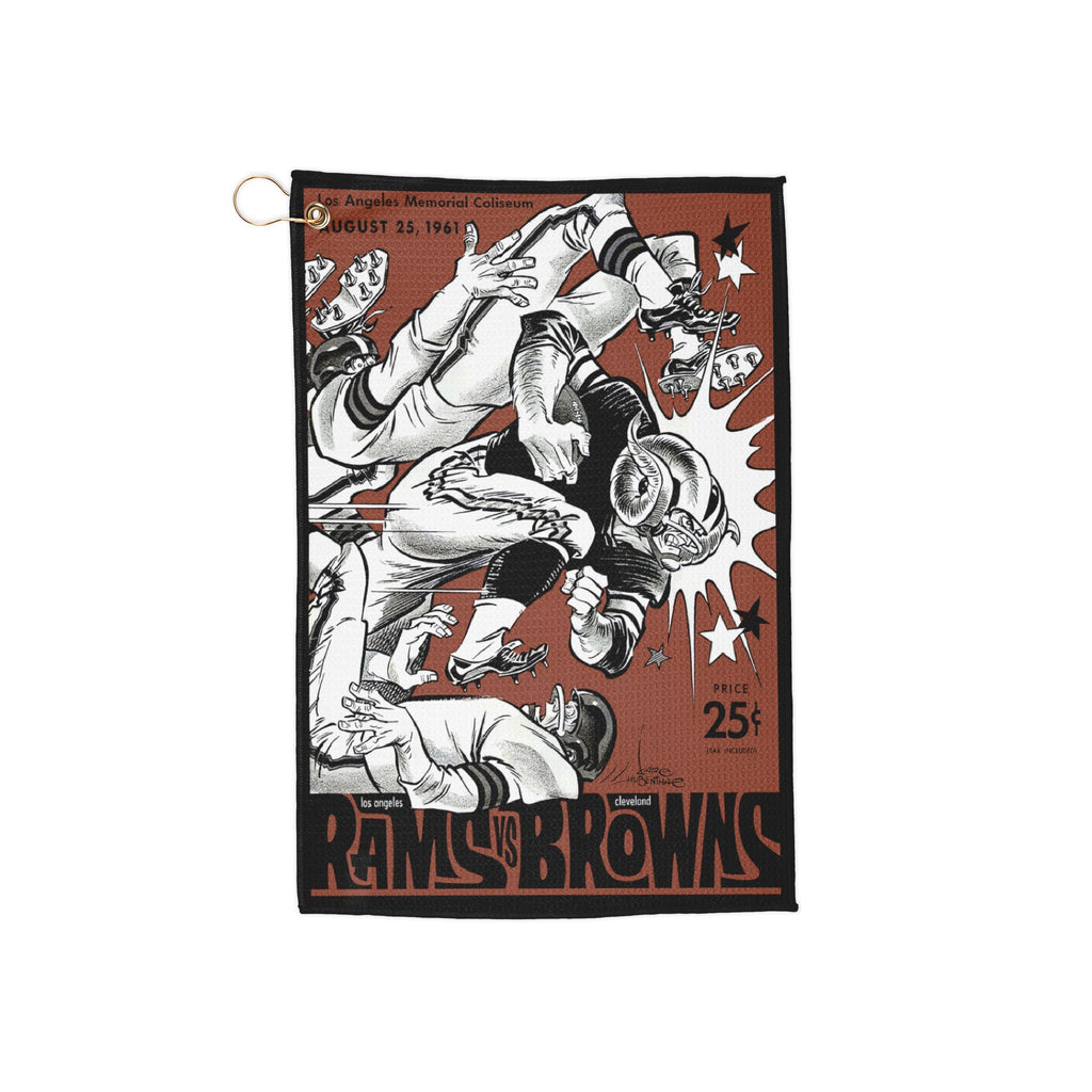 1961 Vintage Rams vs Browns Golf Towel — Retro Game Program Design
