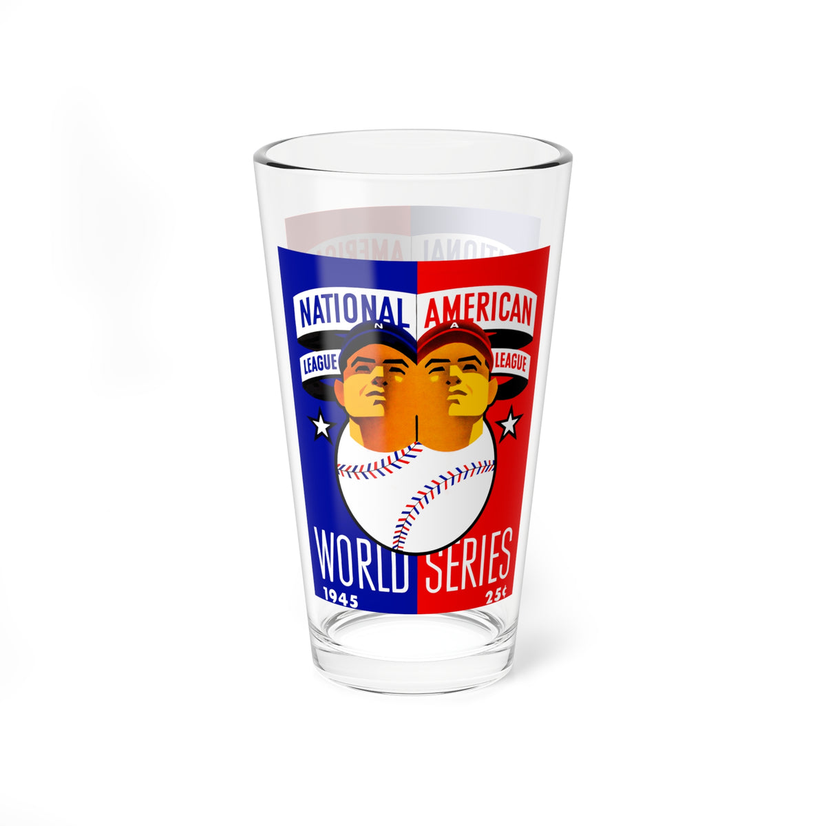 1945 World Series Baseball Mixing Glass — 16oz National & American League