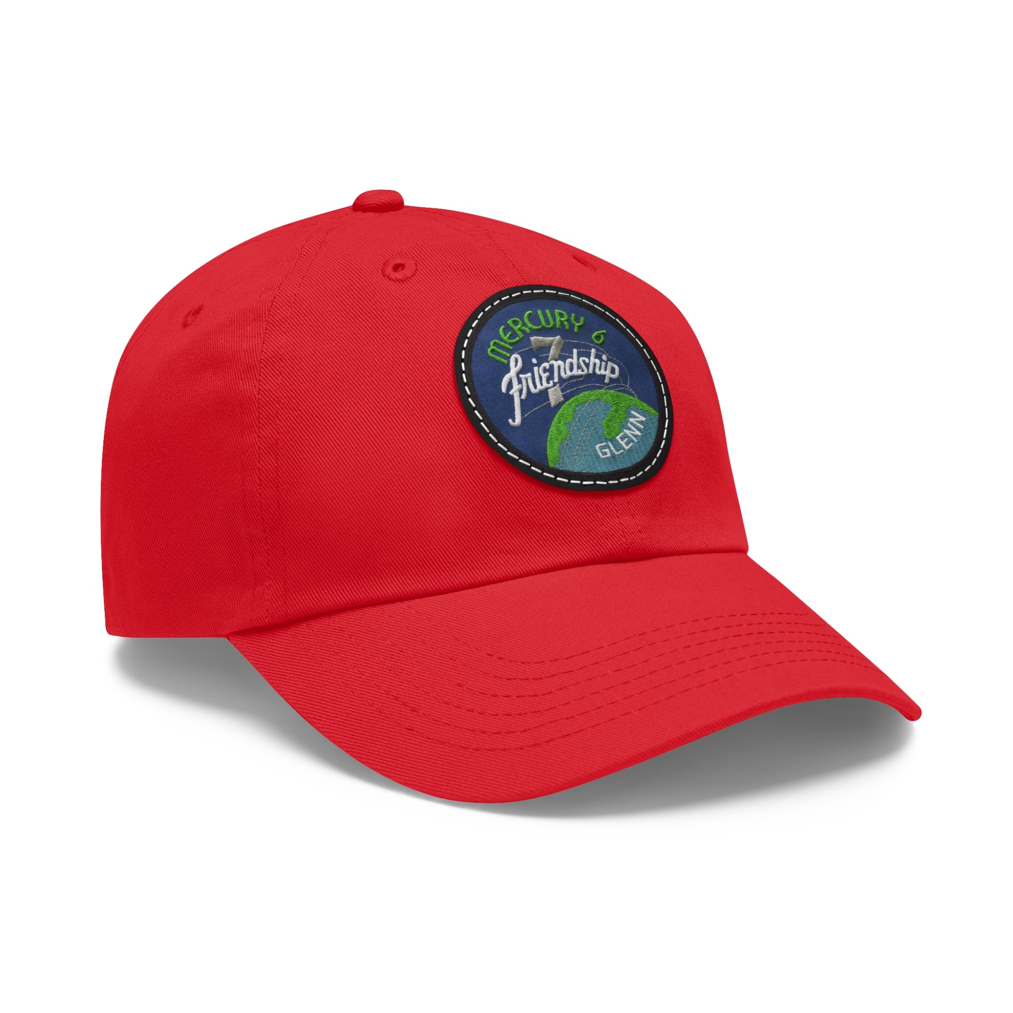 NASA - Mercury 6 - Friendship 7 Flight Patch - Dad Hat with Leather Patch (Round)