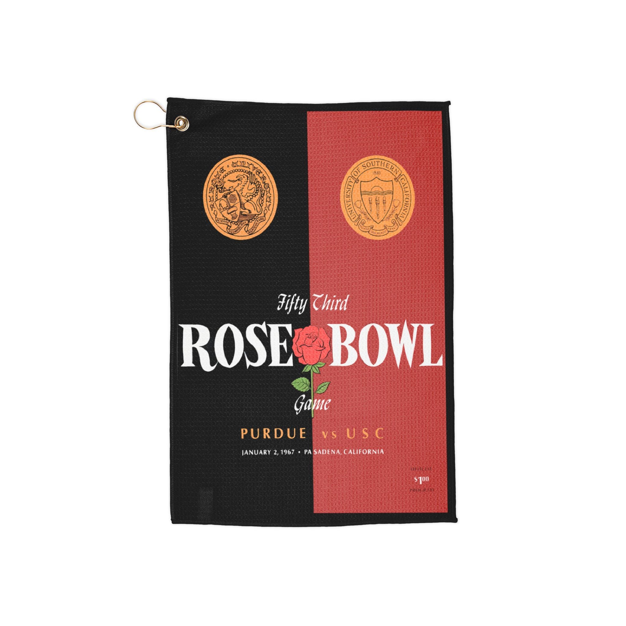 1967 Football Rose Bowl Golf Towel | Vintage Rose Bowl Sports Memorabilia