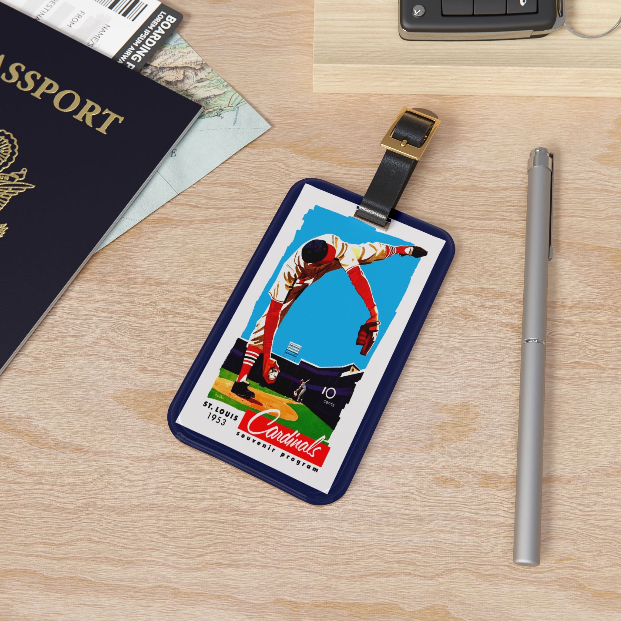 1953 St. Louis Baseball Luggage Tag | Vintage Sports Travel ID