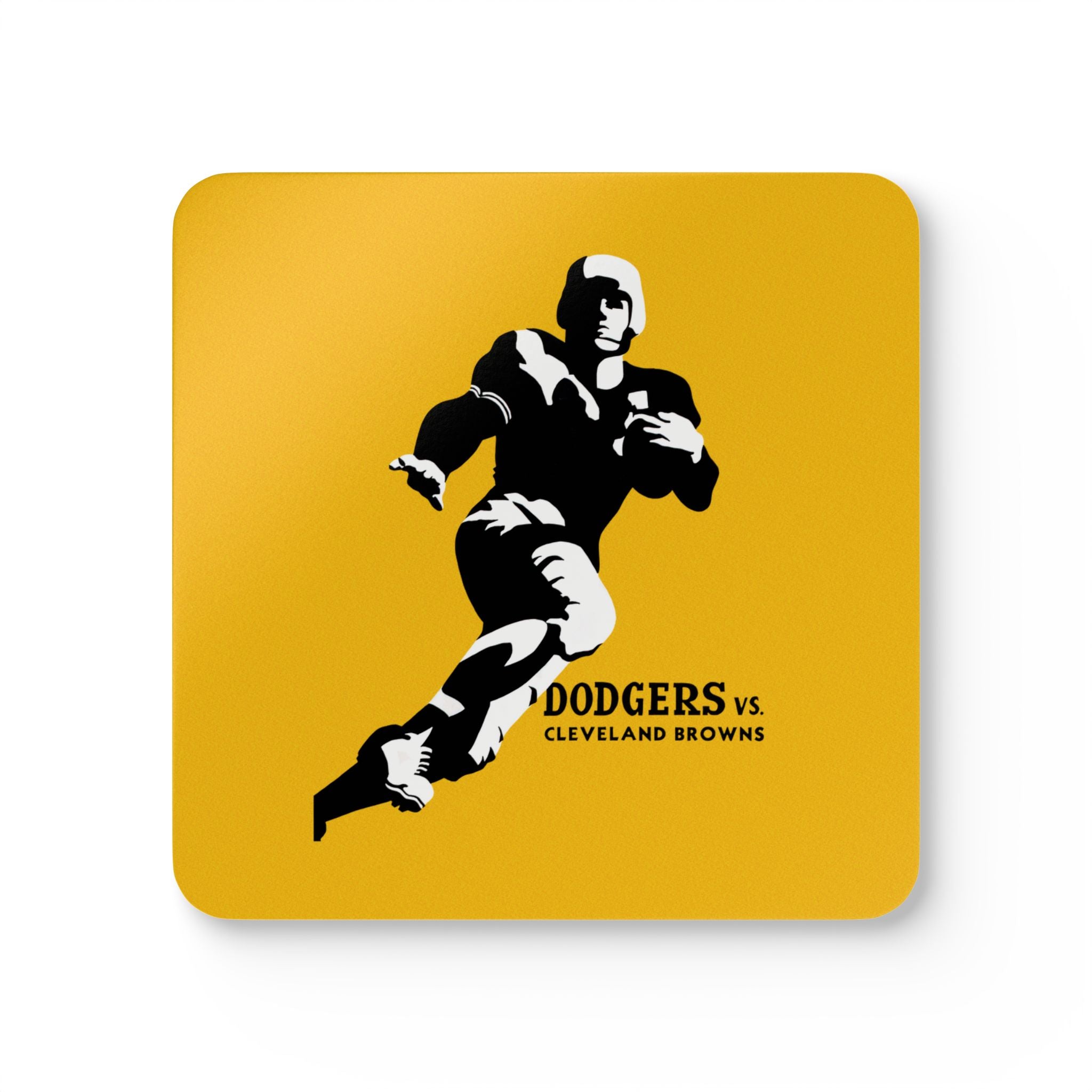 1947 Vintage Brooklyn Dodgers - Cleveland Browns Football - Corkwood Coaster Set