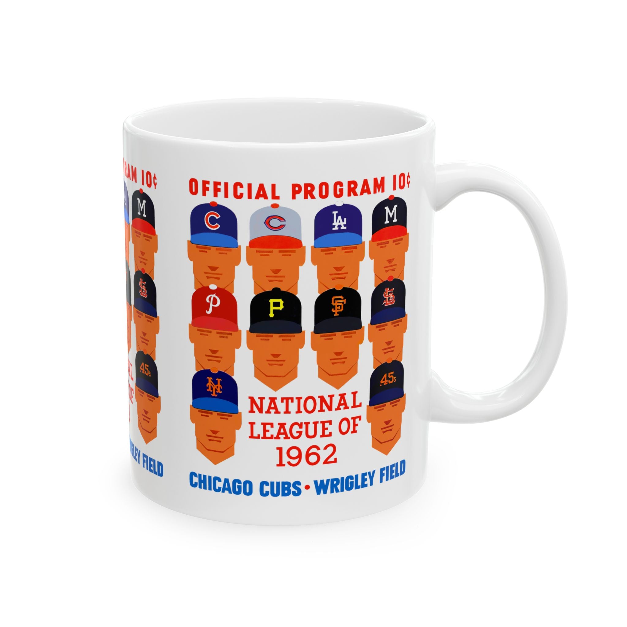 Ceramic Mug - 1962 Vintage Cubs Baseball Program - National League, Coffee Cup, Tea Mug, Sports Fan Gift, Baseball Memorabilia, Home Office