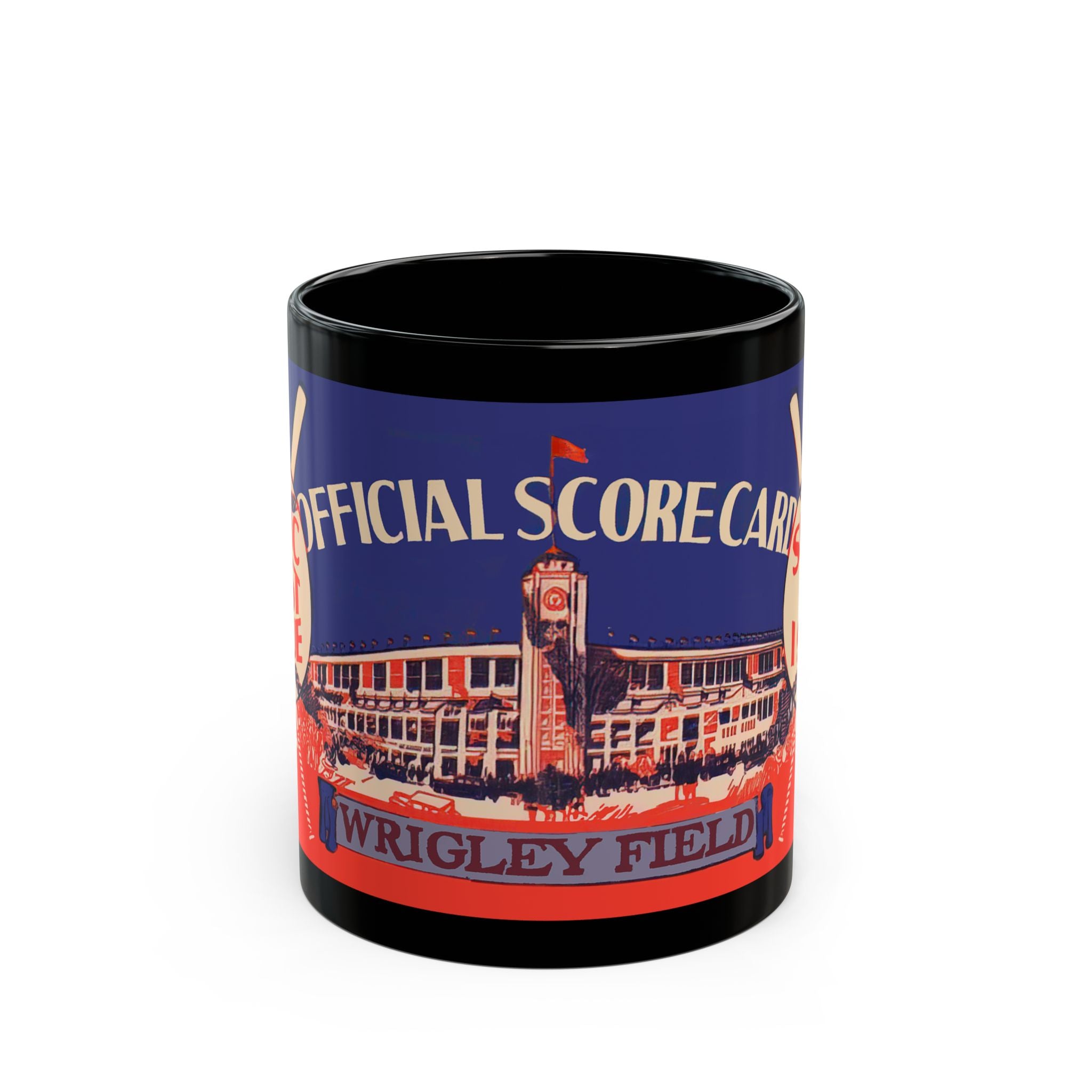 1937 Vintage Pacific Coast League Scorecard Cover - Wrigley Field (Los Angeles) - Black Mug 11 oz