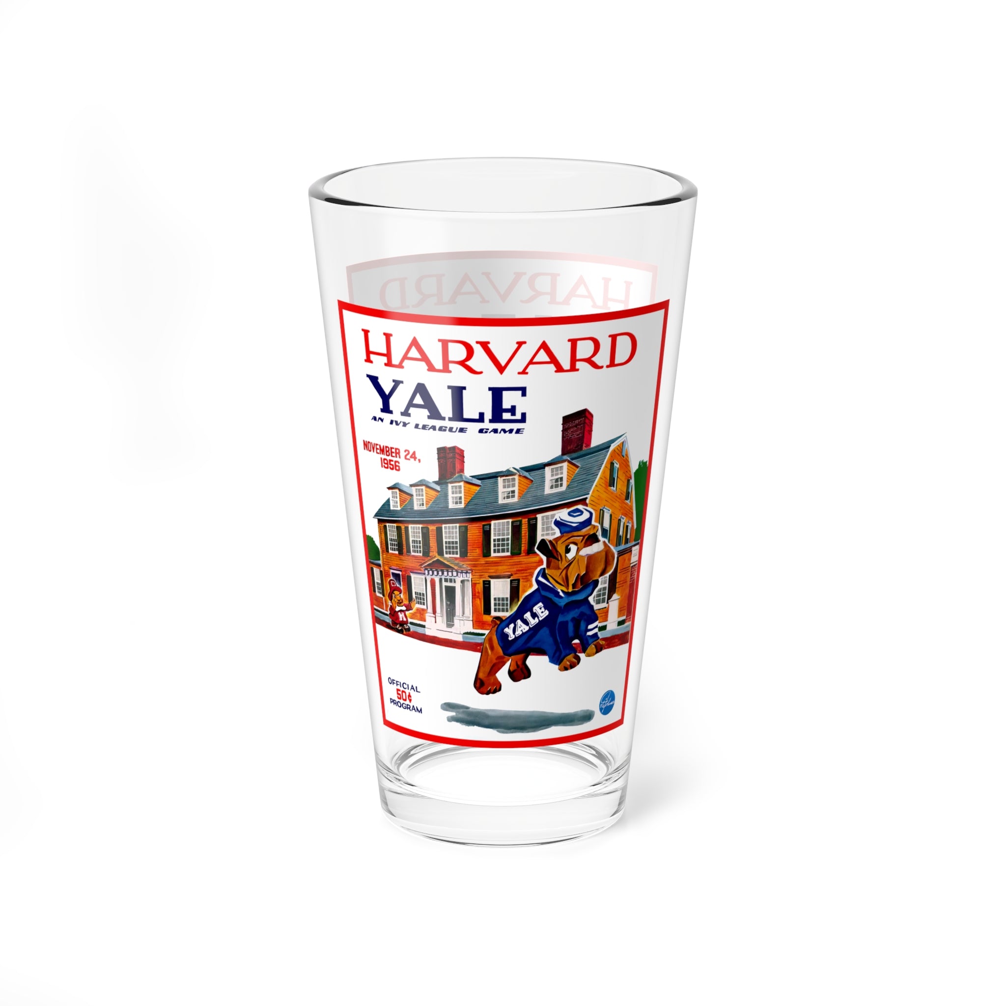Mixing Glass, 16oz - 1956 Football Harvard Yale, Vintage Sports Barware, Retro College Game Day Drinkware, Gift for Alumni, Football Fan