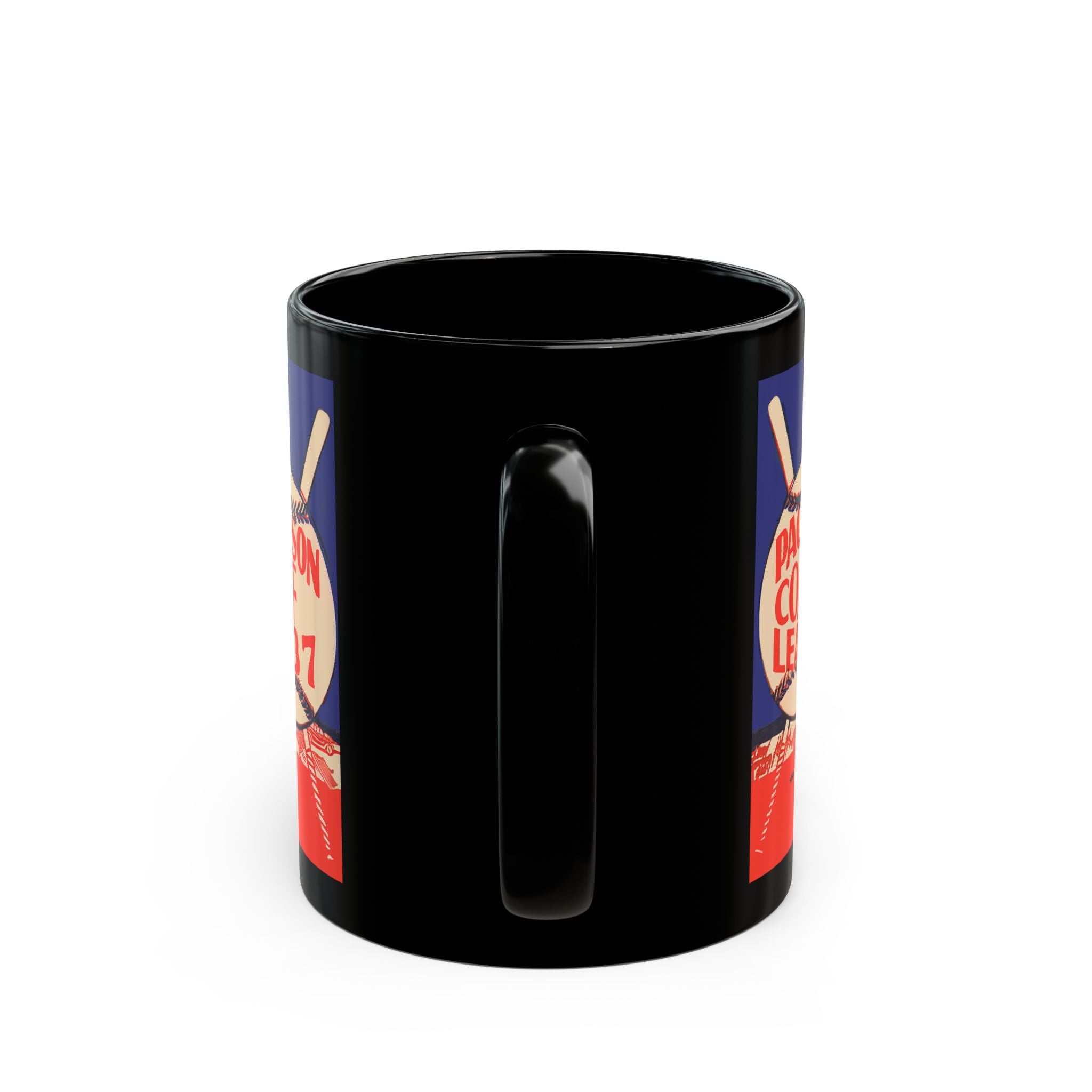 1937 Vintage Pacific Coast League Scorecard Cover - Wrigley Field (Los Angeles) - Black Mug 11 oz