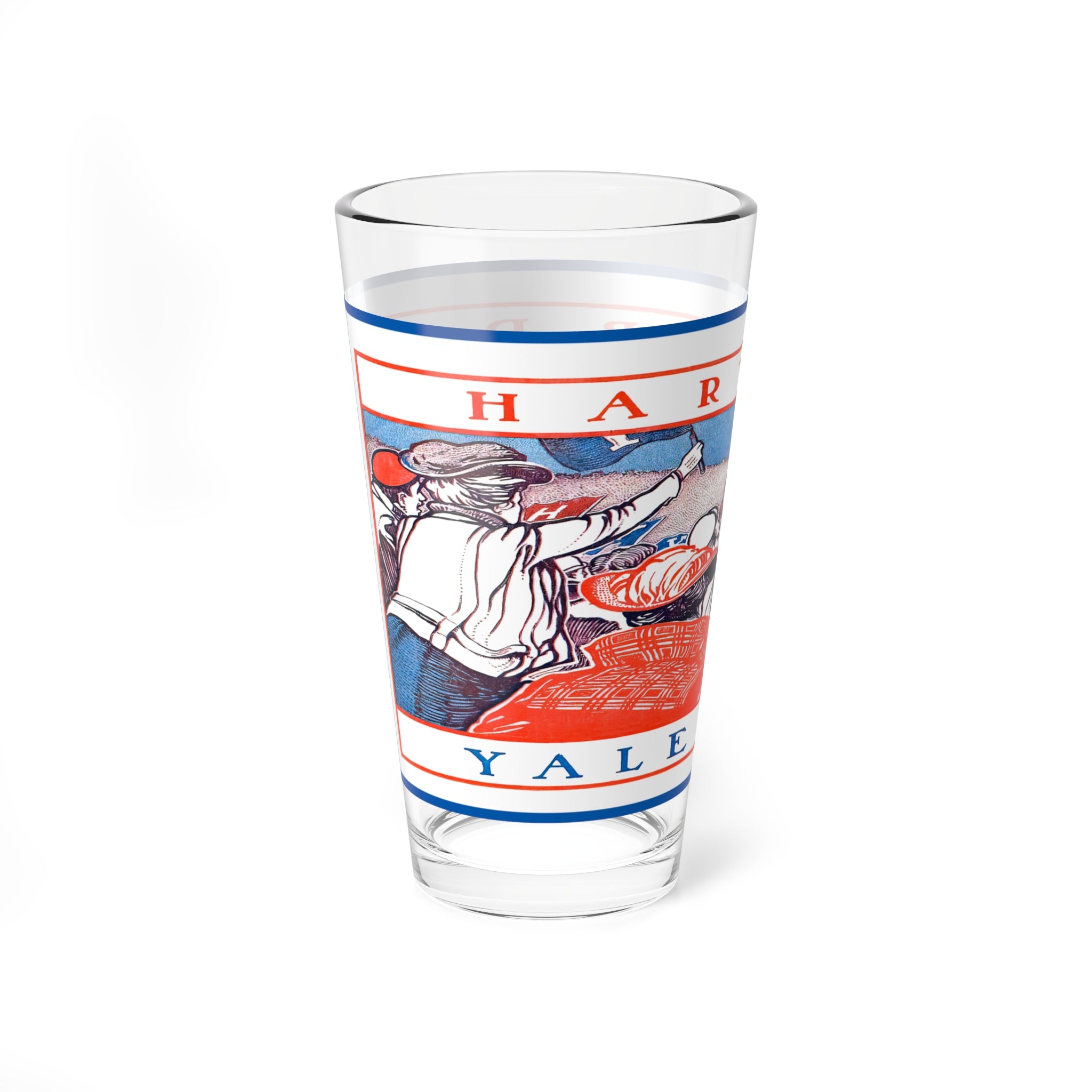 Mixing Glass, 16oz - Vintage 1903 Harvard-Yale Football Drinkware, Cocktail Glassware, Barware, Home Bar Decor, Gift for Sports Fans