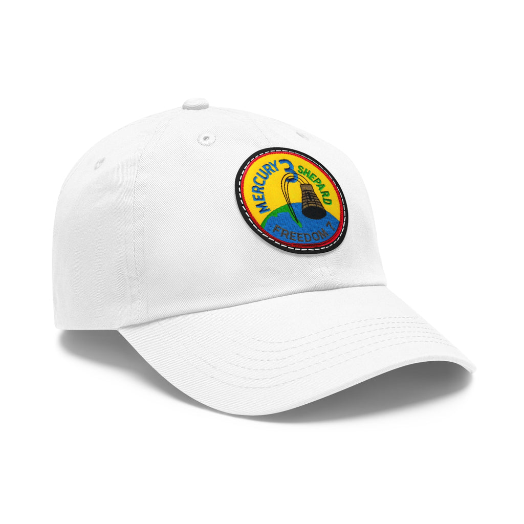 NASA Mercury 3 - Friendship 7 Flight Patch - Dad Hat with Leather Patch (Round)