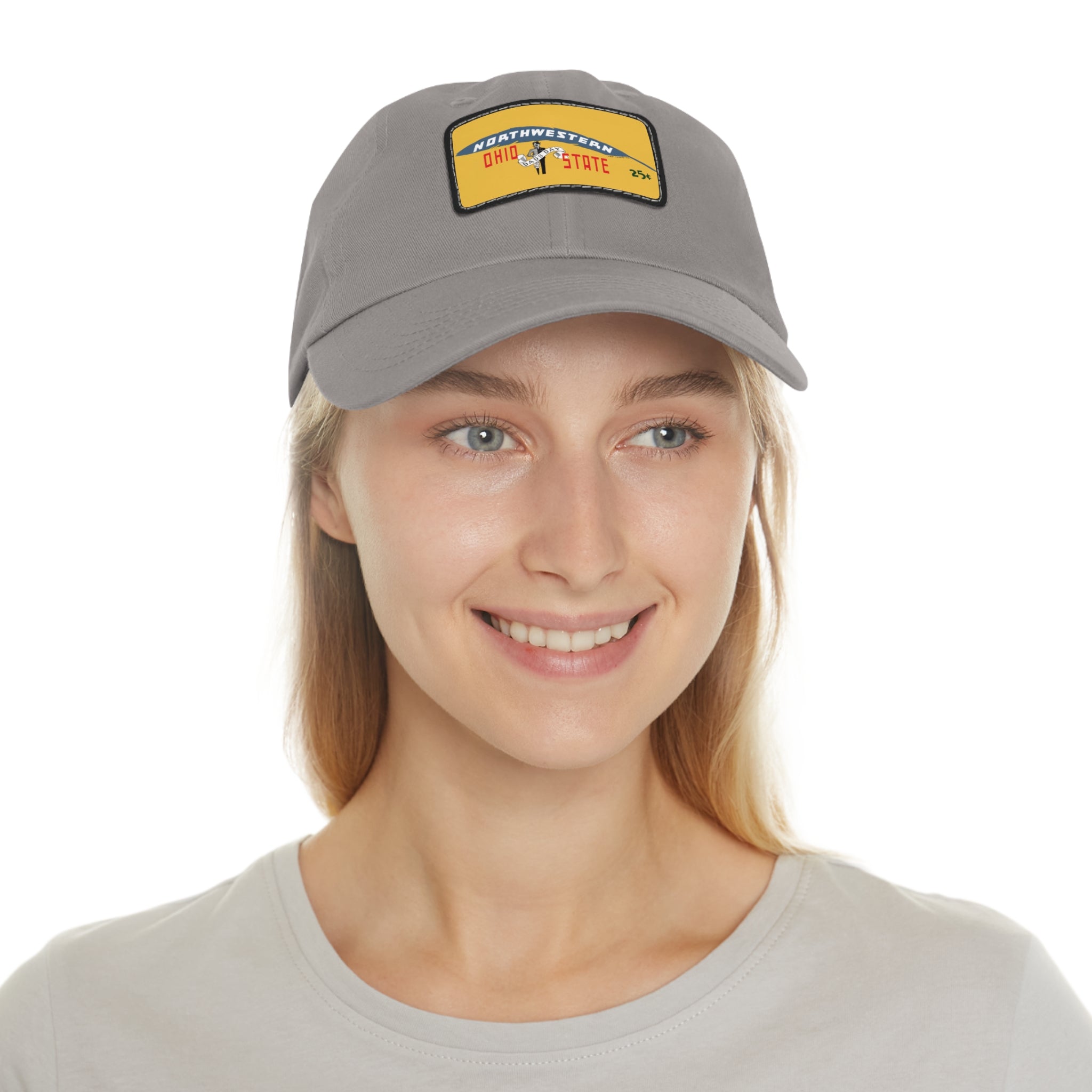 1937 Vintage Northeastern - Ohio State Football - Dad Hat with Leather Patch (Rectangle)