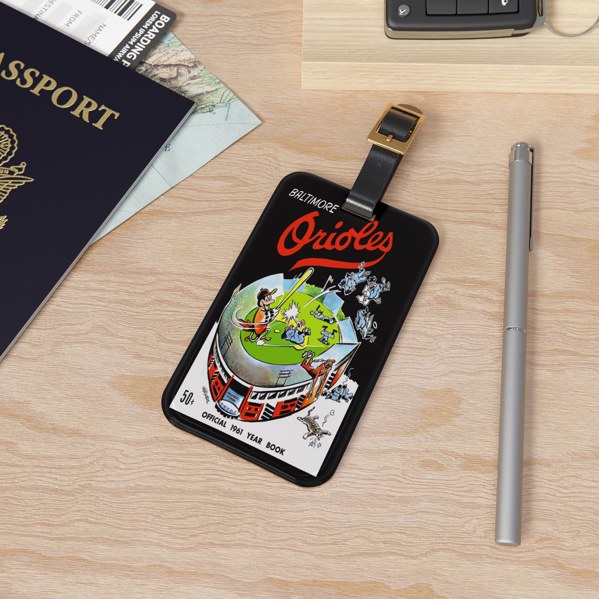 1961 Baltimore Baseball Luggage Tag | Vintage Baseball Travel ID
