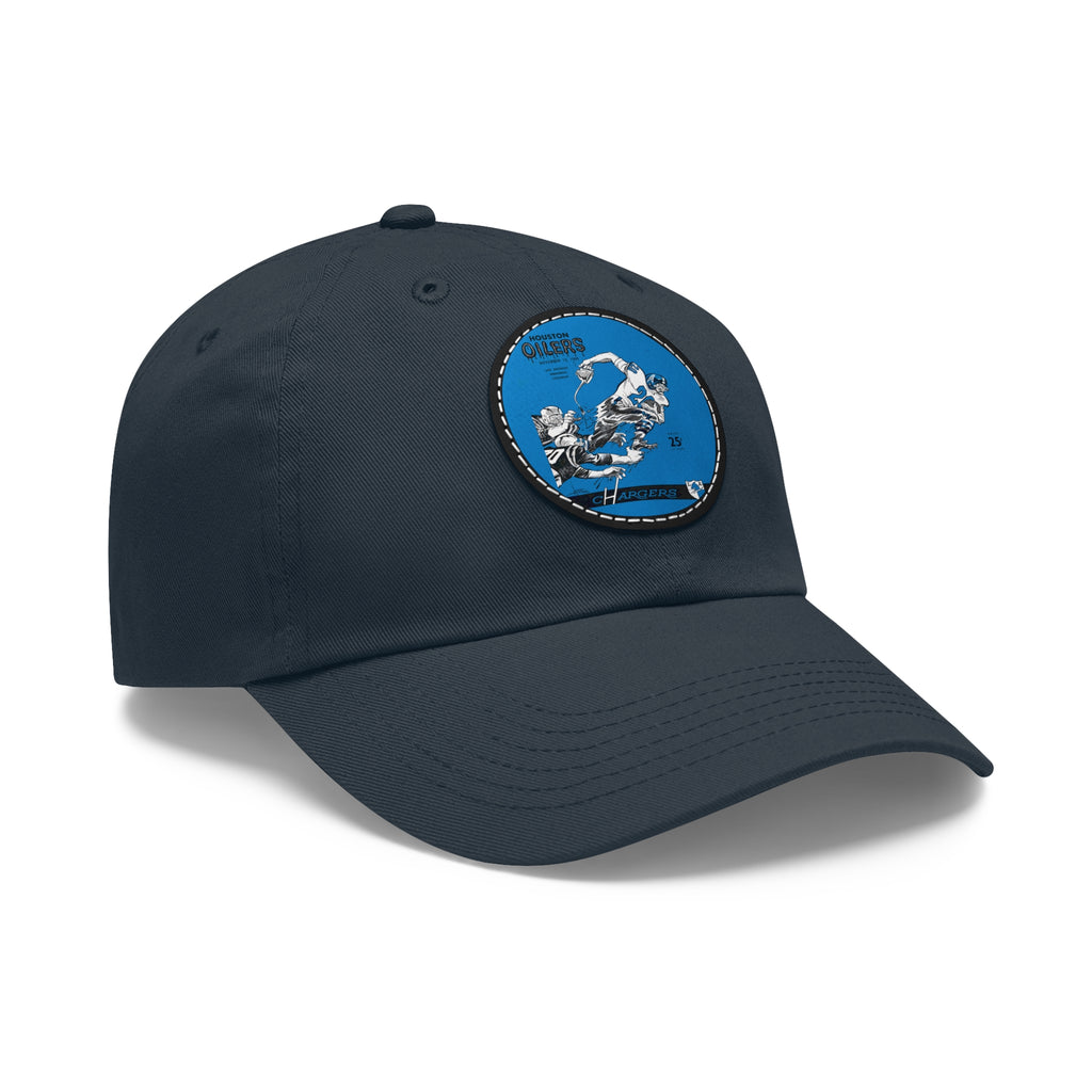 Dad Hat, Vintage Football Team, Leather Patch Cap, Retro Sports Merch, Football Fan Gift, 60s Los Angeles Chargers, Houston Oilers