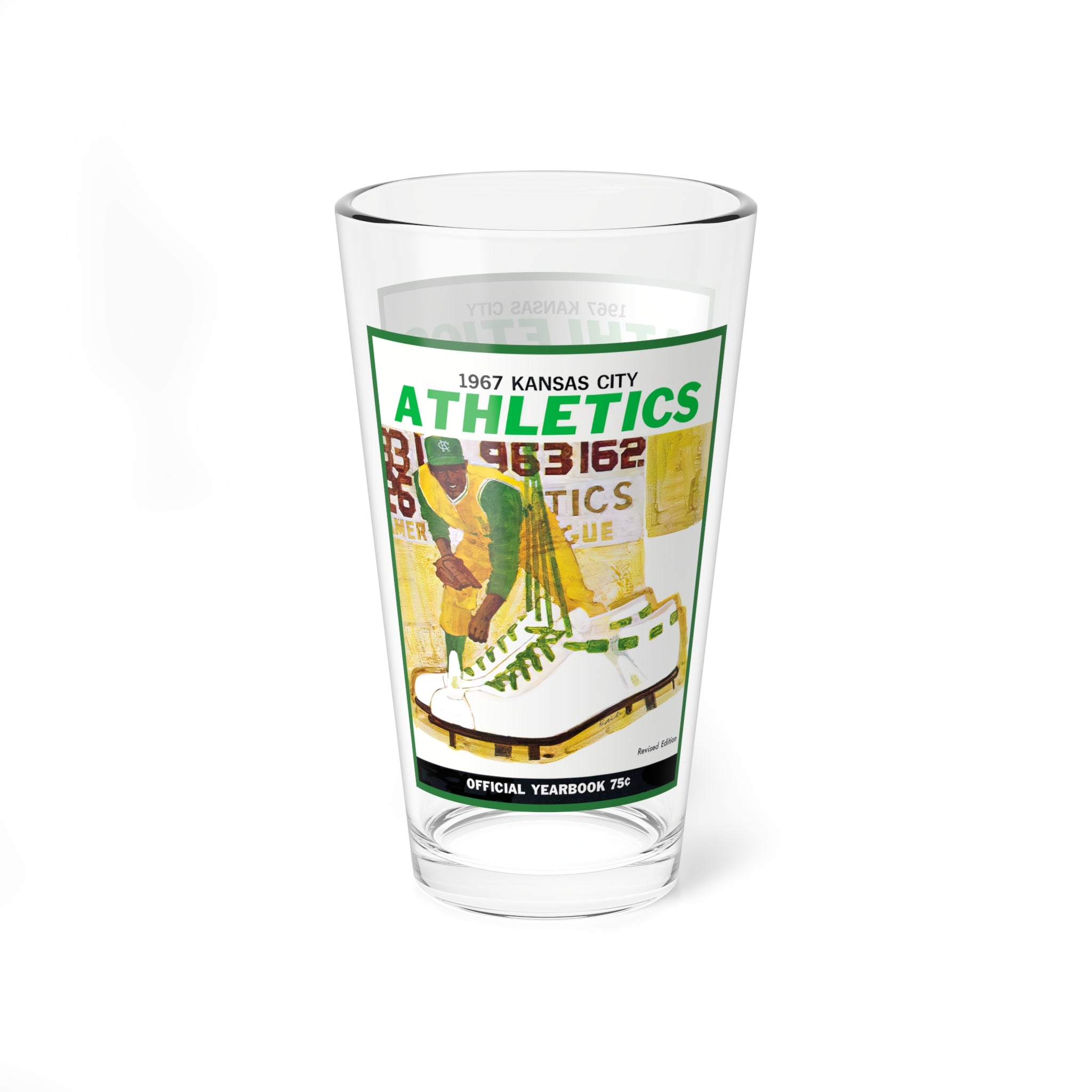 1967 Kansas City Athletics Baseball Mixing Glass, 16oz
