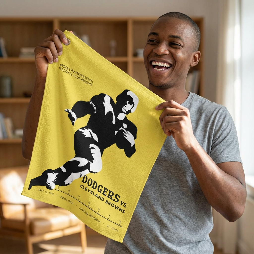 1947 Football Brooklyn Dodgers vs Cleveland Browns Golf Towel