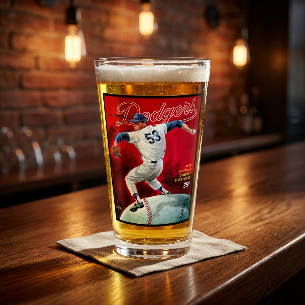 1968 Los Angeles Baseball Mixing Glass — 16oz