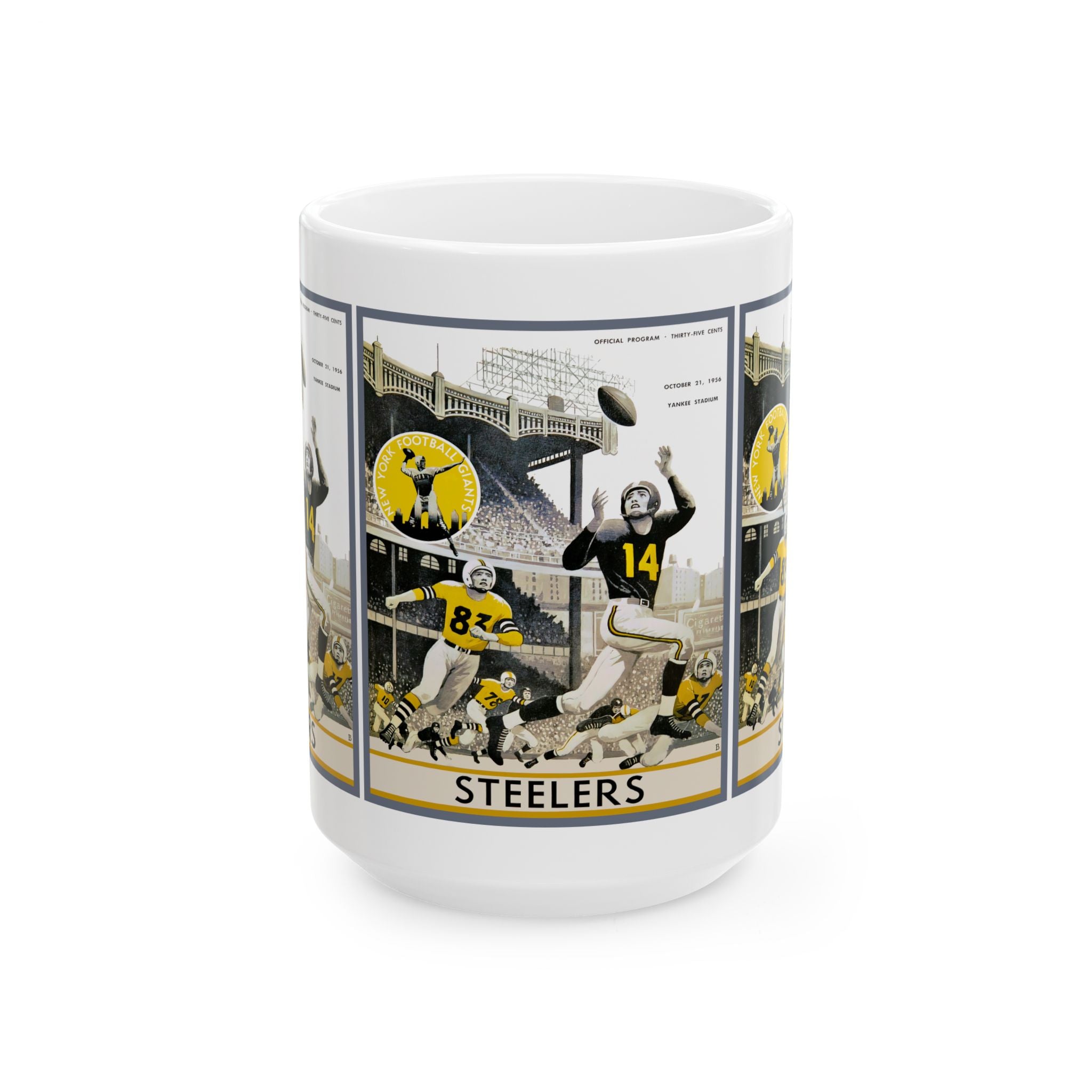 1956 Football New York Giants Steelers Program Cover - Ceramic Mug, 11oz, 15oz