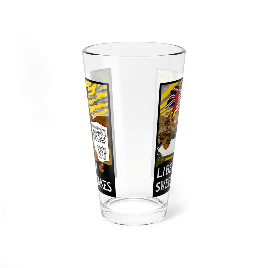 Mixing Glass, 16oz - 1919 Racing Indianapolis 500, Vintage Car Lover Gift, Cocktail Glassware, Race Car Enthusiast Present, Car Show Party