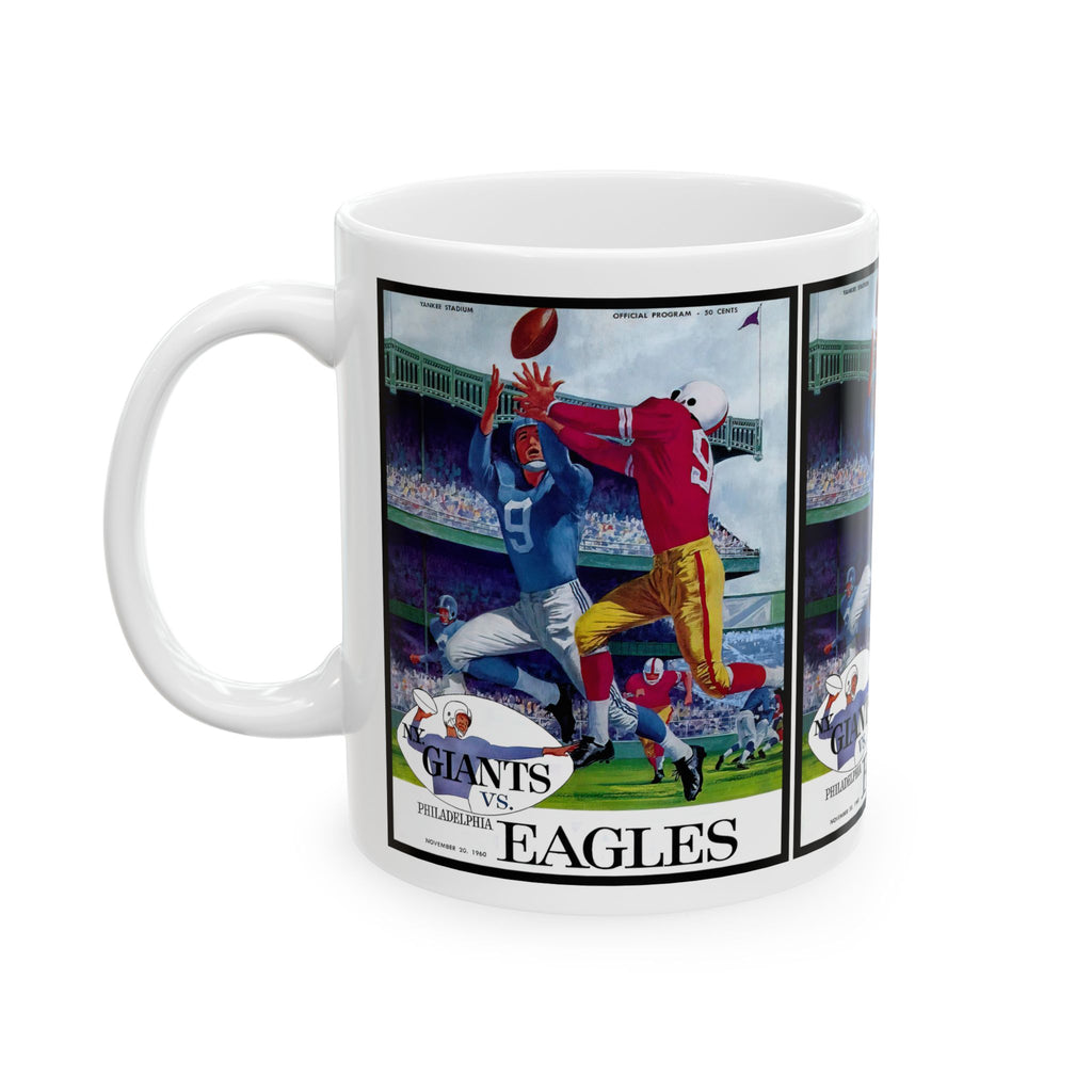 Football Ceramic Mug, 1960 New York Giants Philadelphia Eagles Fan Gift, Sports Coffee Cup, Team Spirit, Game Day Drinkware, Memorabilia