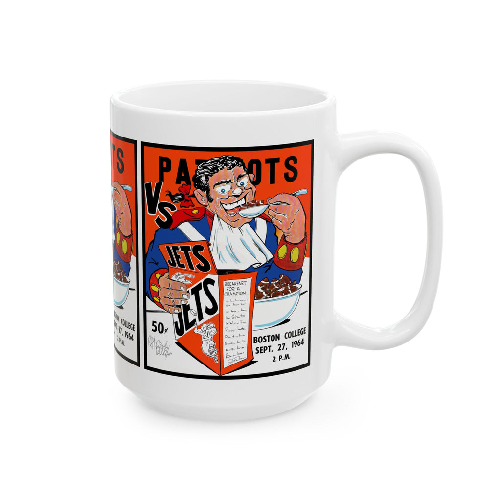 1964 Patriots vs Jets Football Mug | Retro Game Score Ceramic Coffee Cup 11oz and 15oz