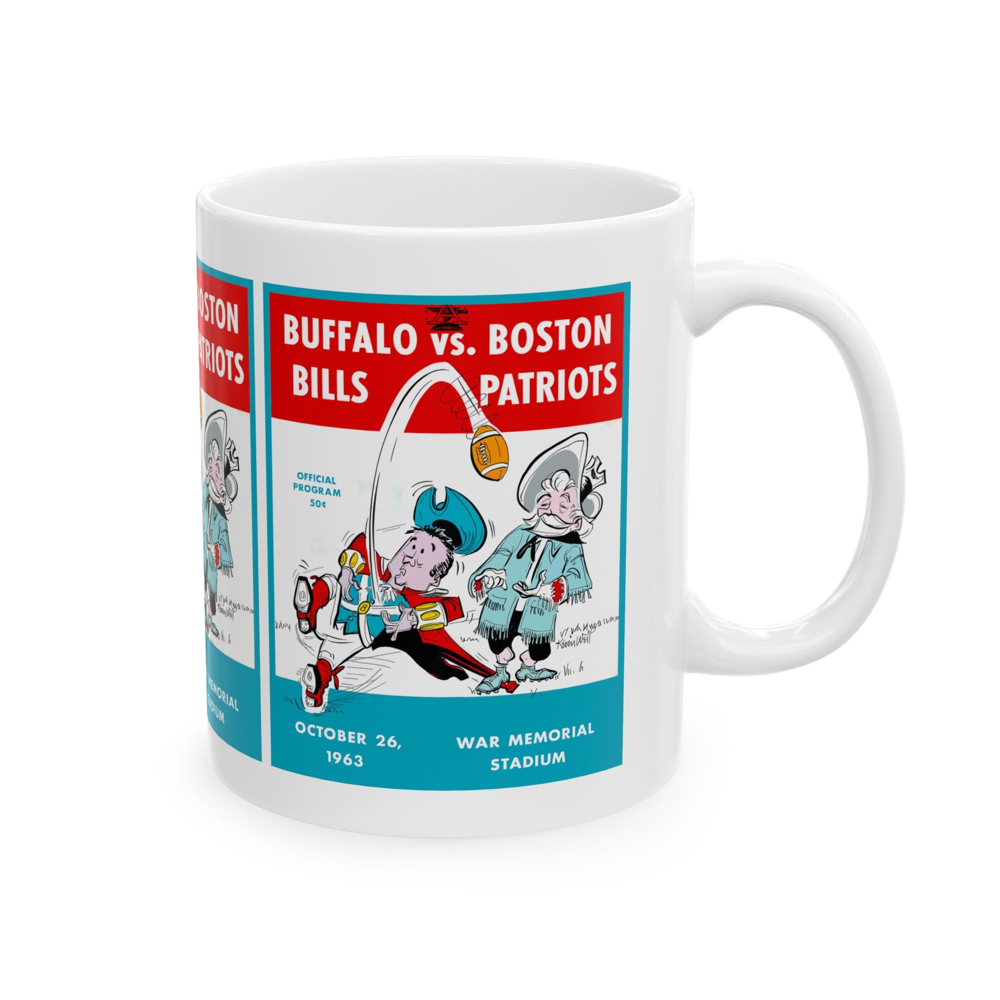 1963 Football Buffalo Boston Ceramic Mug | Vintage Sports Mug, 11oz and 15oz