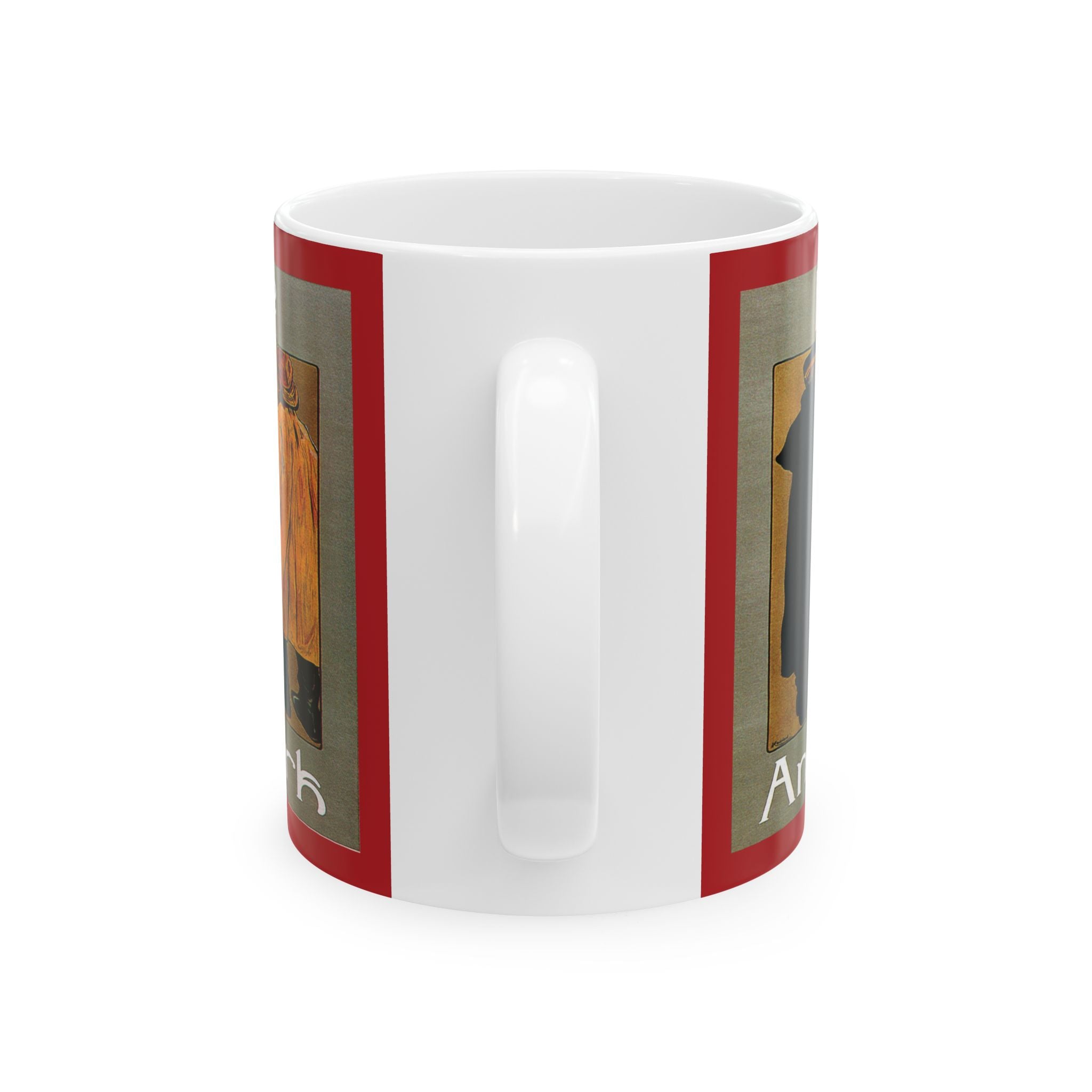Vintage Red Star Line Poster Ceramic Mug, Antwerpen to New York, 11oz 15oz Cup Gift Souvenir Home Decor Kitchenware, Traveler Wanderlust