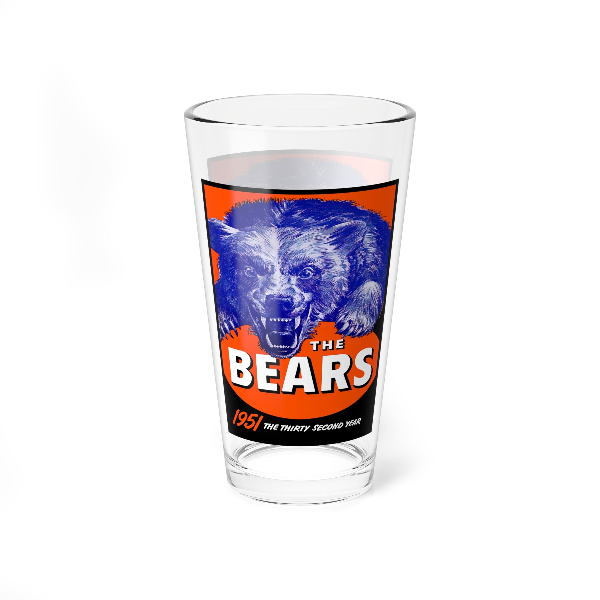 Mixing Glass, 16oz - 1951 Football Chicago Bears, Bears Fan Gift, Sports Memorabilia, Chicago Bears Decor, Barware Gift, Man Cave Decor