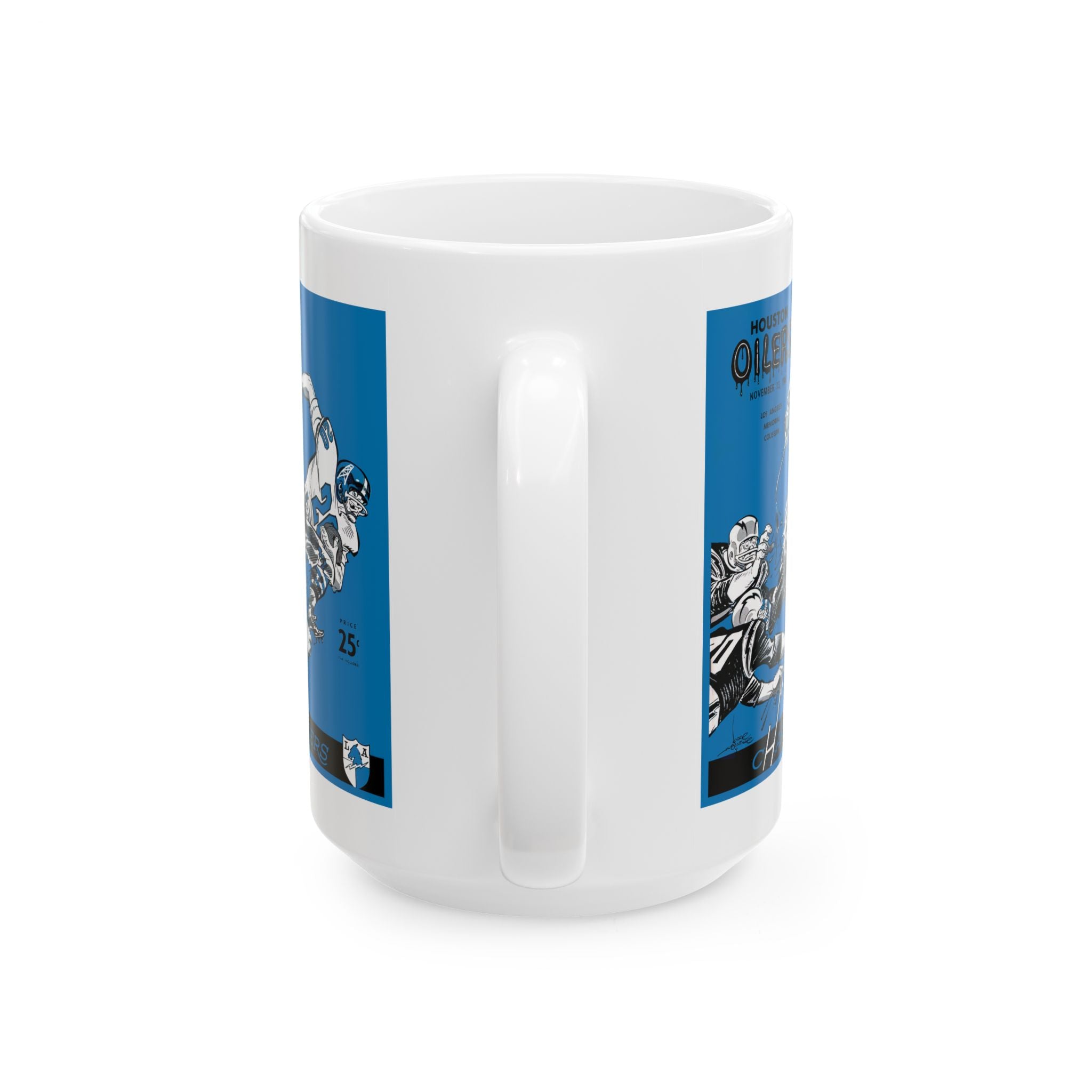 Vintage Football Ceramic Mug, 1960 Los Angeles Chargers Houston Oilers Coffee Cup, Sports Fan Gift, Football Memorabilia, Retro Game Day