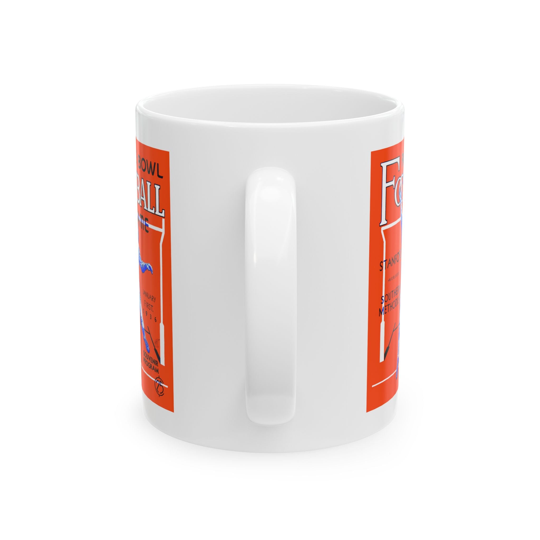College Football 1936 Rose Bowl Ceramic Mug, 11oz 15oz - SMU Stanford Fan Gift, Sports Memorabilia, Game Day Cup, Vintage Athletics