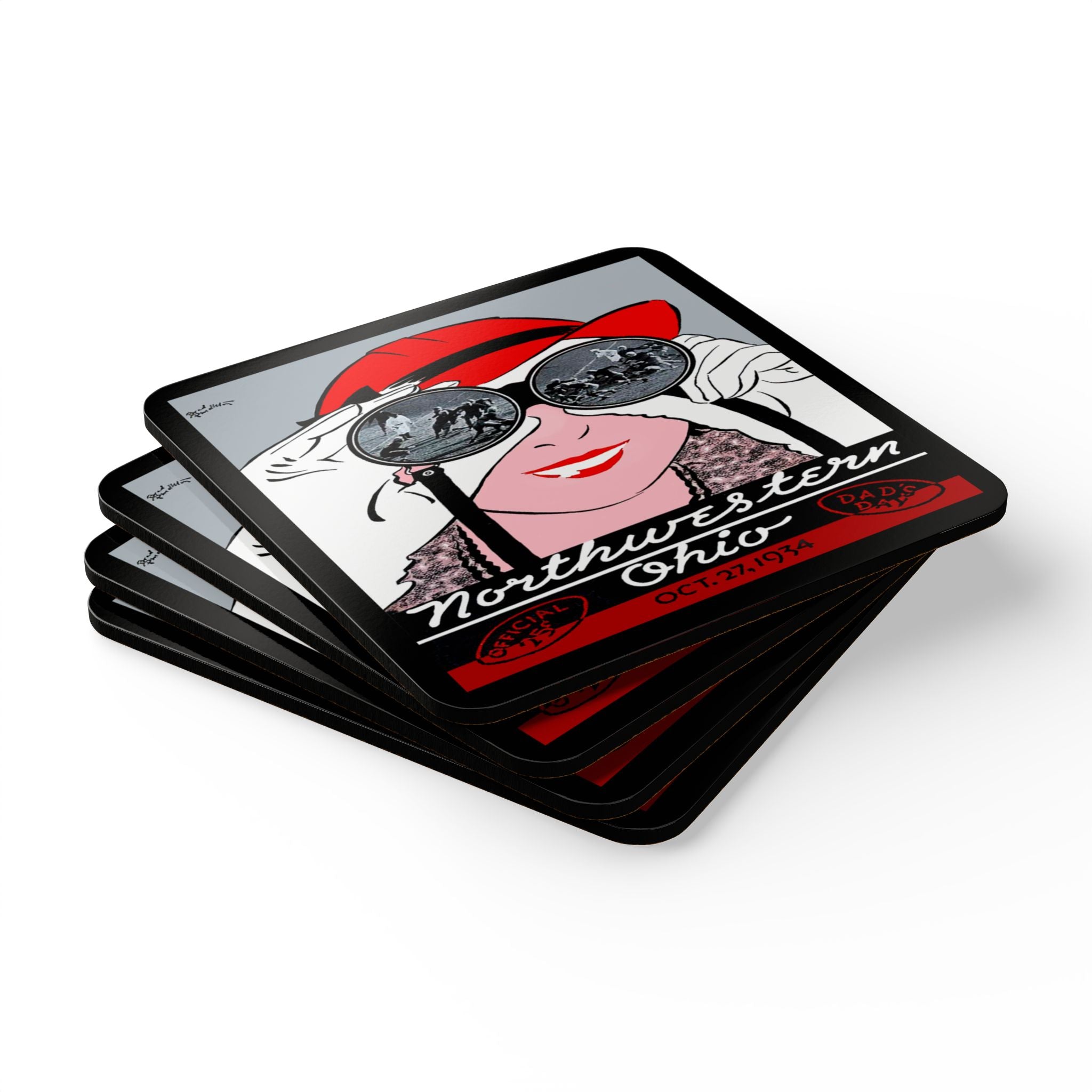 Football 1934 Northwestern Coaster Memorabilia, Sports Coaster, Sports Fan Gift, Football Collectibles, Kitchen Decor