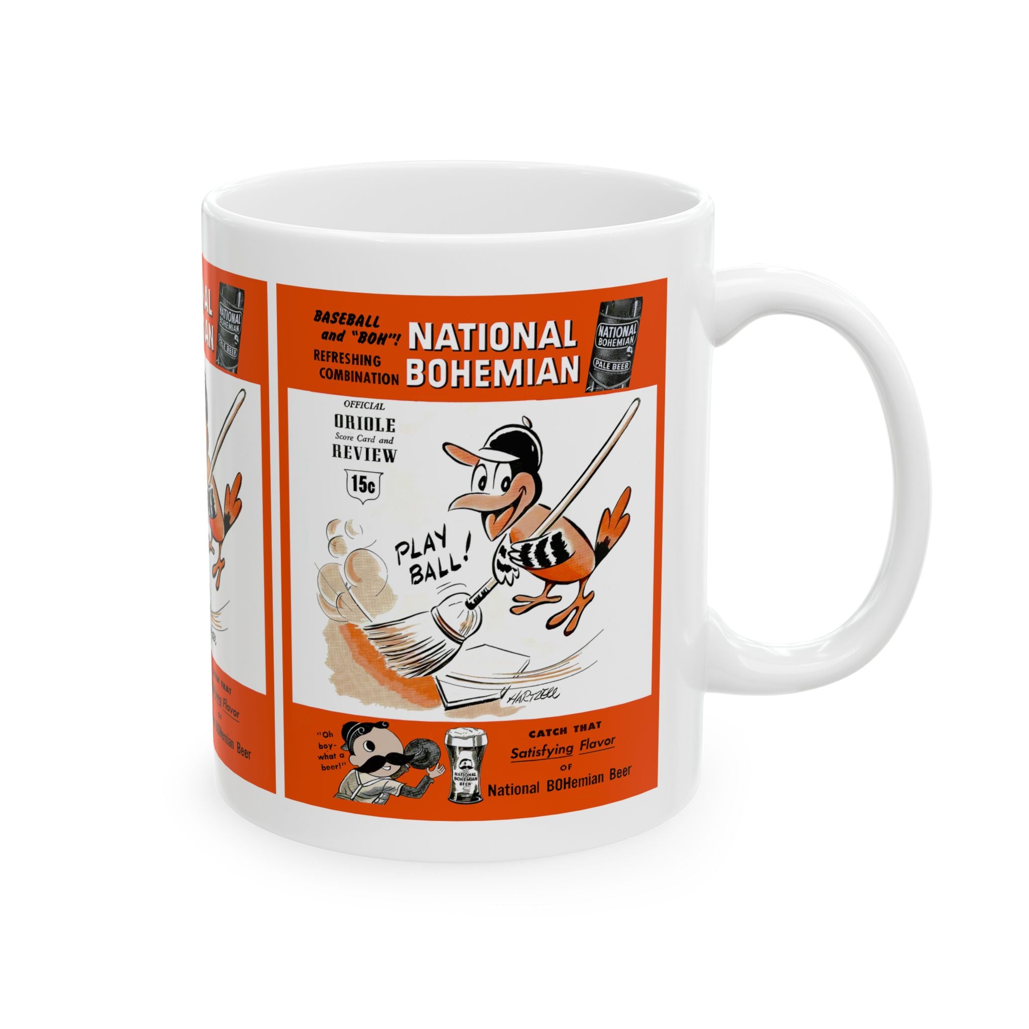 1955 Baltimore Orioles Baseball Ceramic Mug, Vintage Baseball Team Collector Cup, Baseball Fan Gift, Sports Memorabilia, Father's Day Gift,