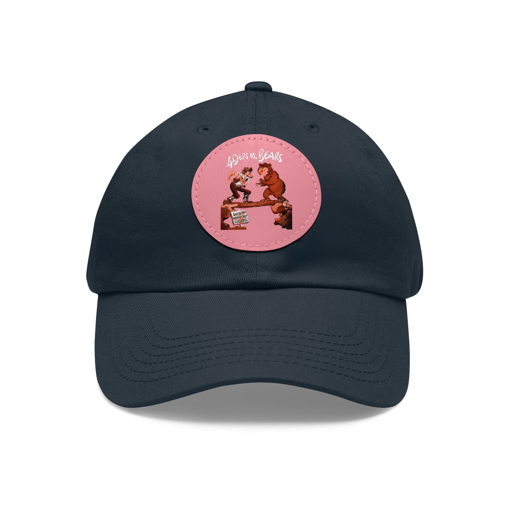 1955 Vintage Chicago Bears - San Francisco 49ers Football Program Cover - Dad Hat with Leather Patch (Round)