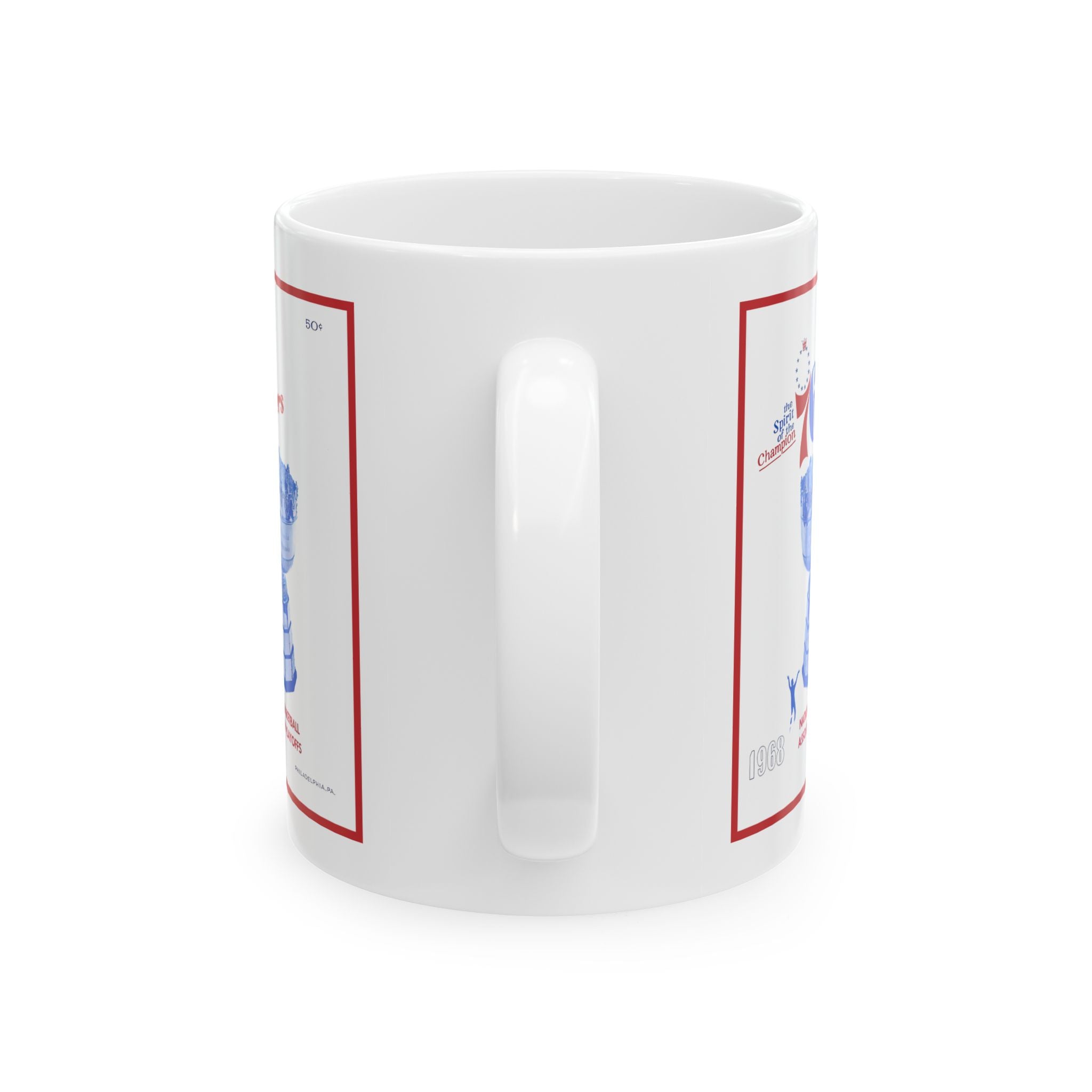 1967-1968 Vintage Philadelphia 76ers Basketball Program Cover - Ceramic Mug, 11oz