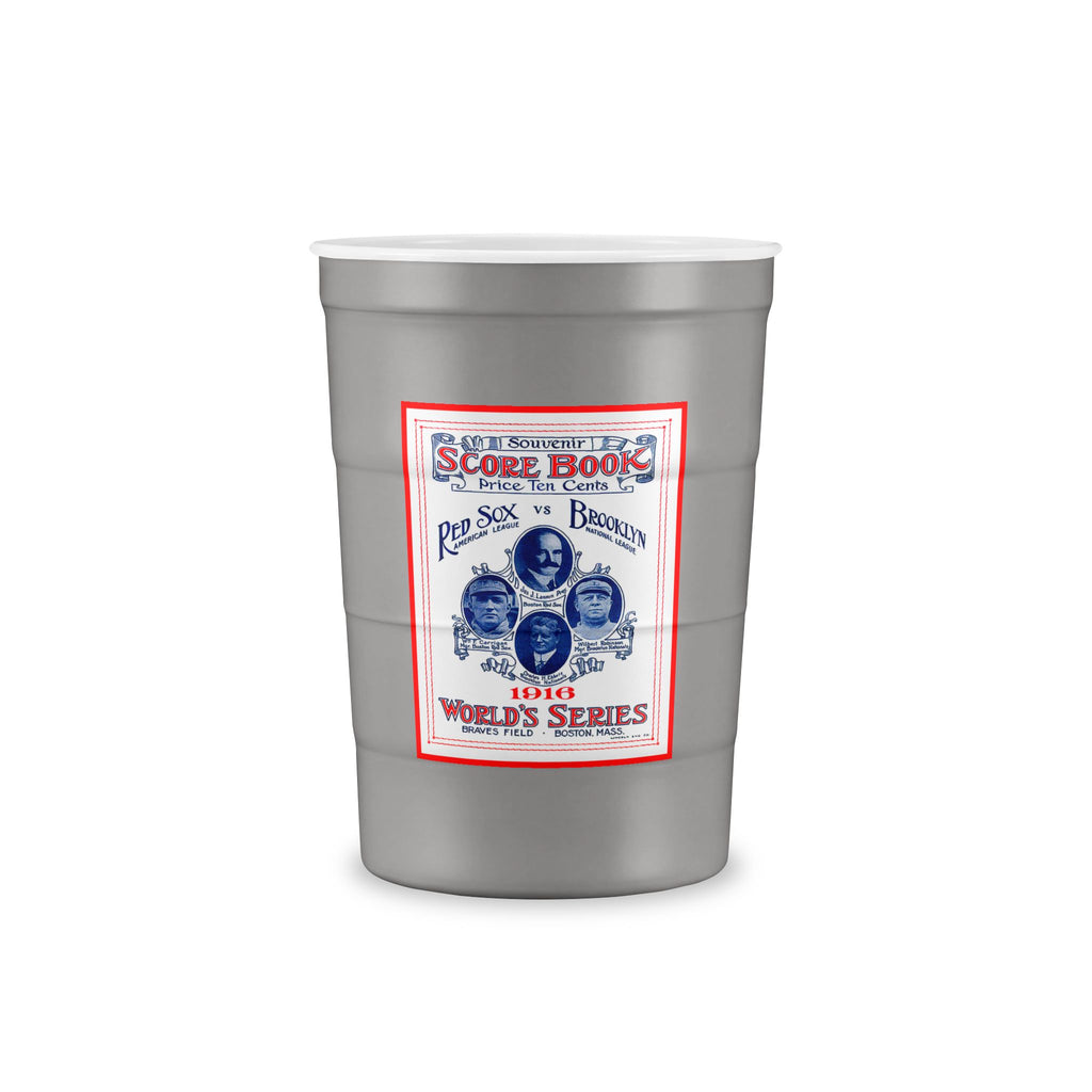 1916 Baseball World Series Brooklyn Dodgers - Boston Red Sox - Reusable Steel Party Cup — Red Insulated Recyclable Tumbler