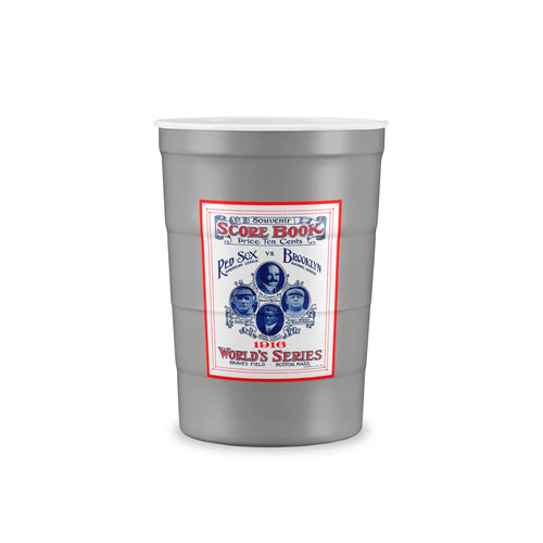 1916 Baseball World Series Brooklyn Dodgers - Boston Red Sox - Reusable Steel Party Cup — Red Insulated Recyclable Tumbler