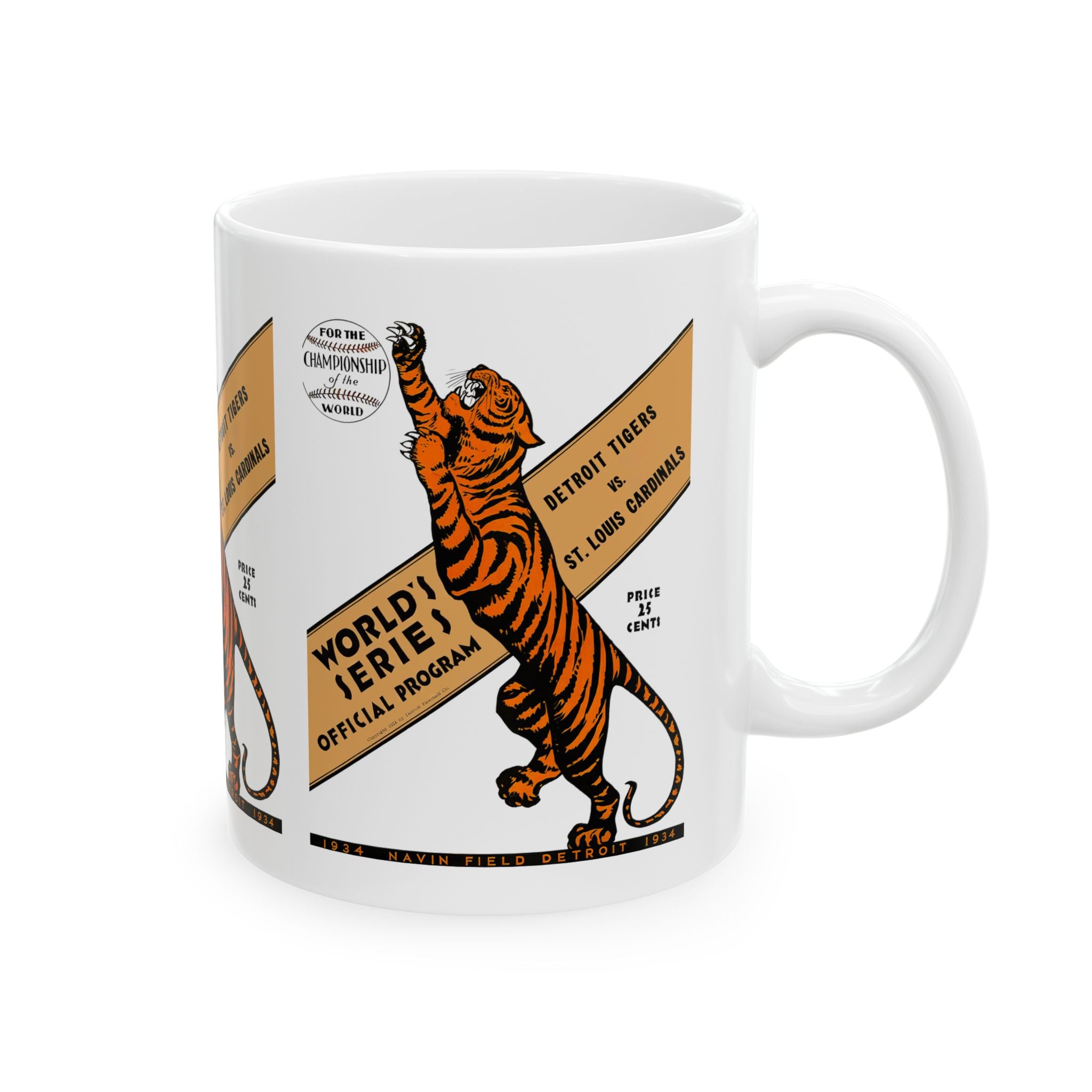 1934 Vintage Detroit Tigers - St. Louis Cardinals World Series Program Cover - Ceramic Mug, 11oz