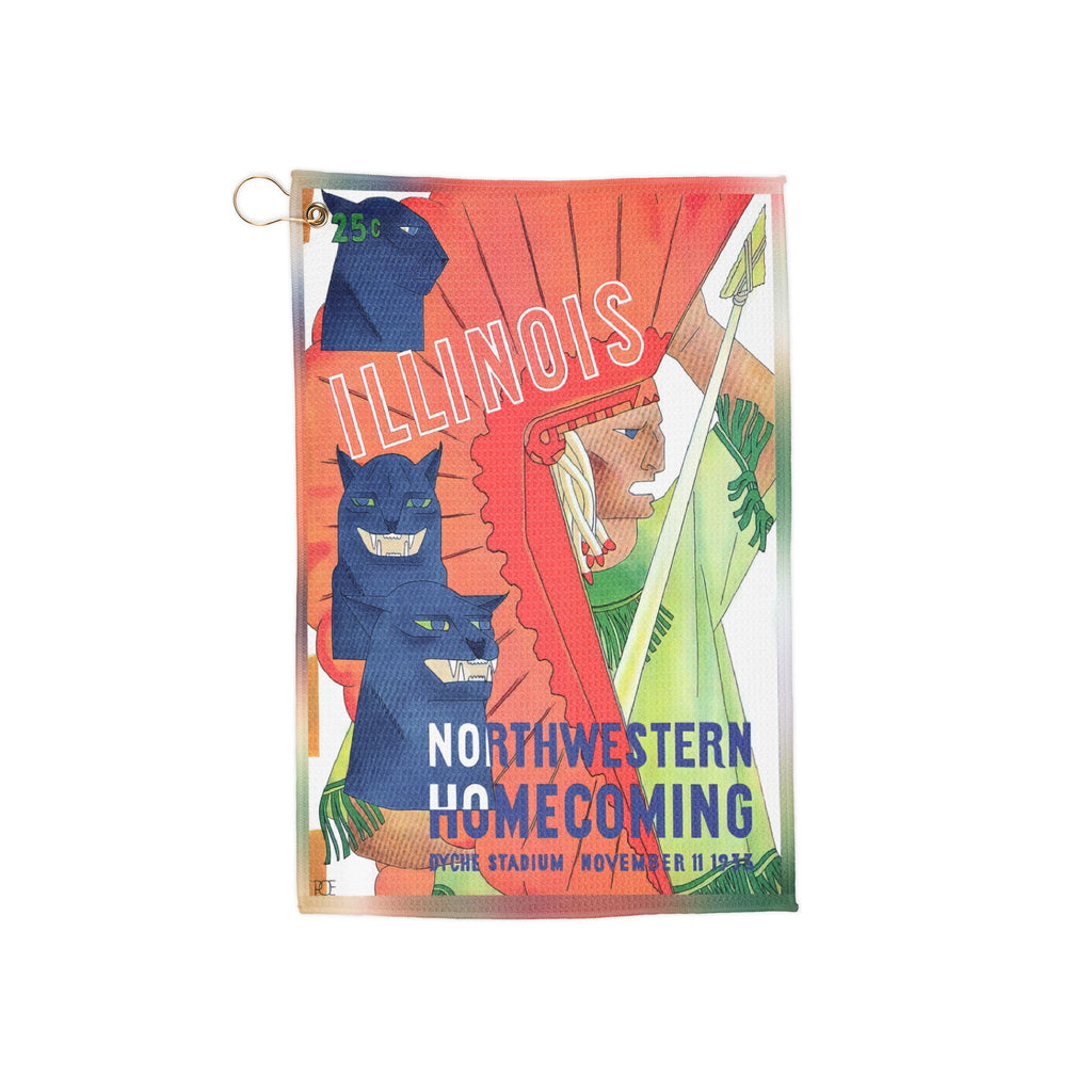 1933 Football Northwestern Golf Towel | Vintage College Team Design