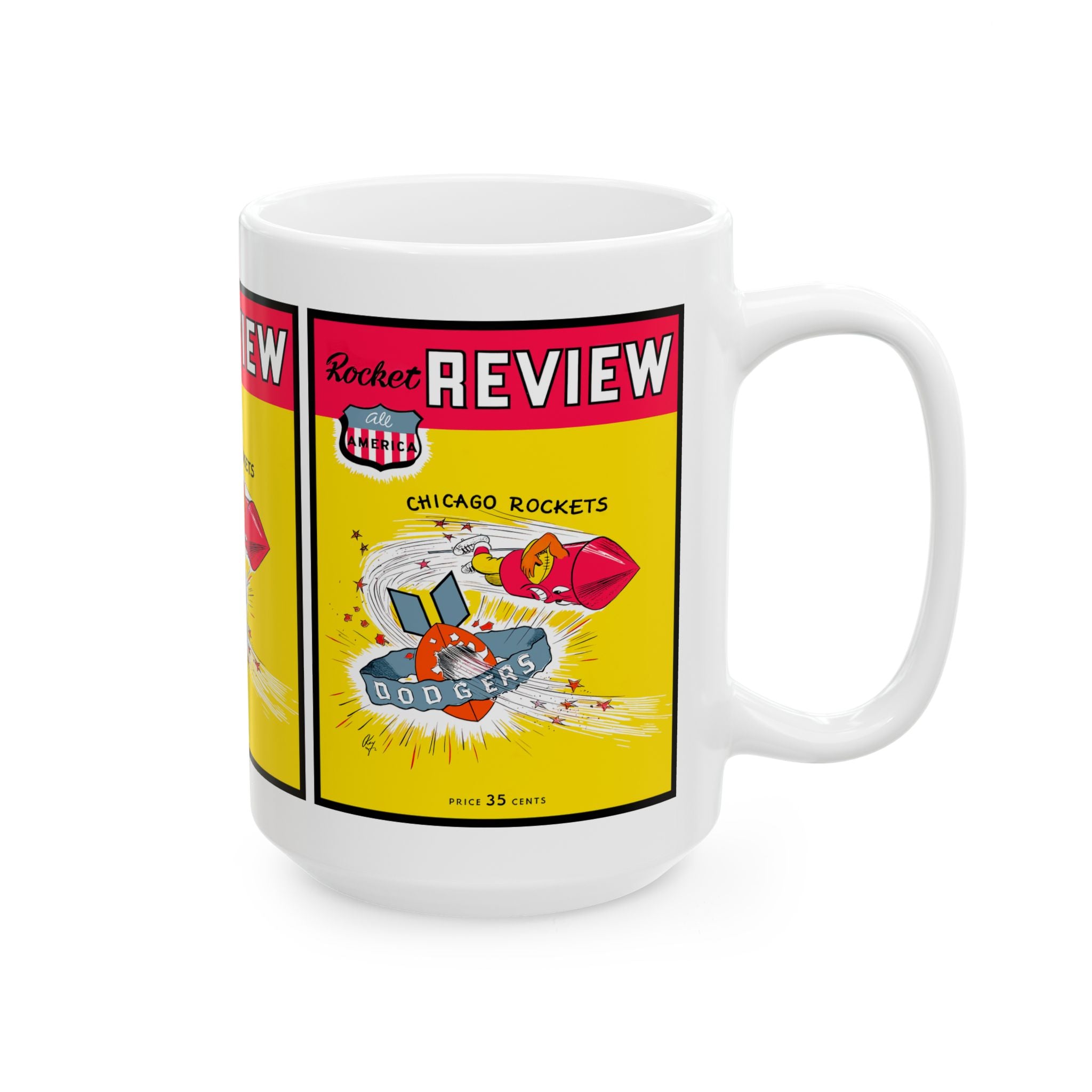 1948 Football Brooklyn Dodgers Chicago Rockets Mug 11 oz and 15 oz