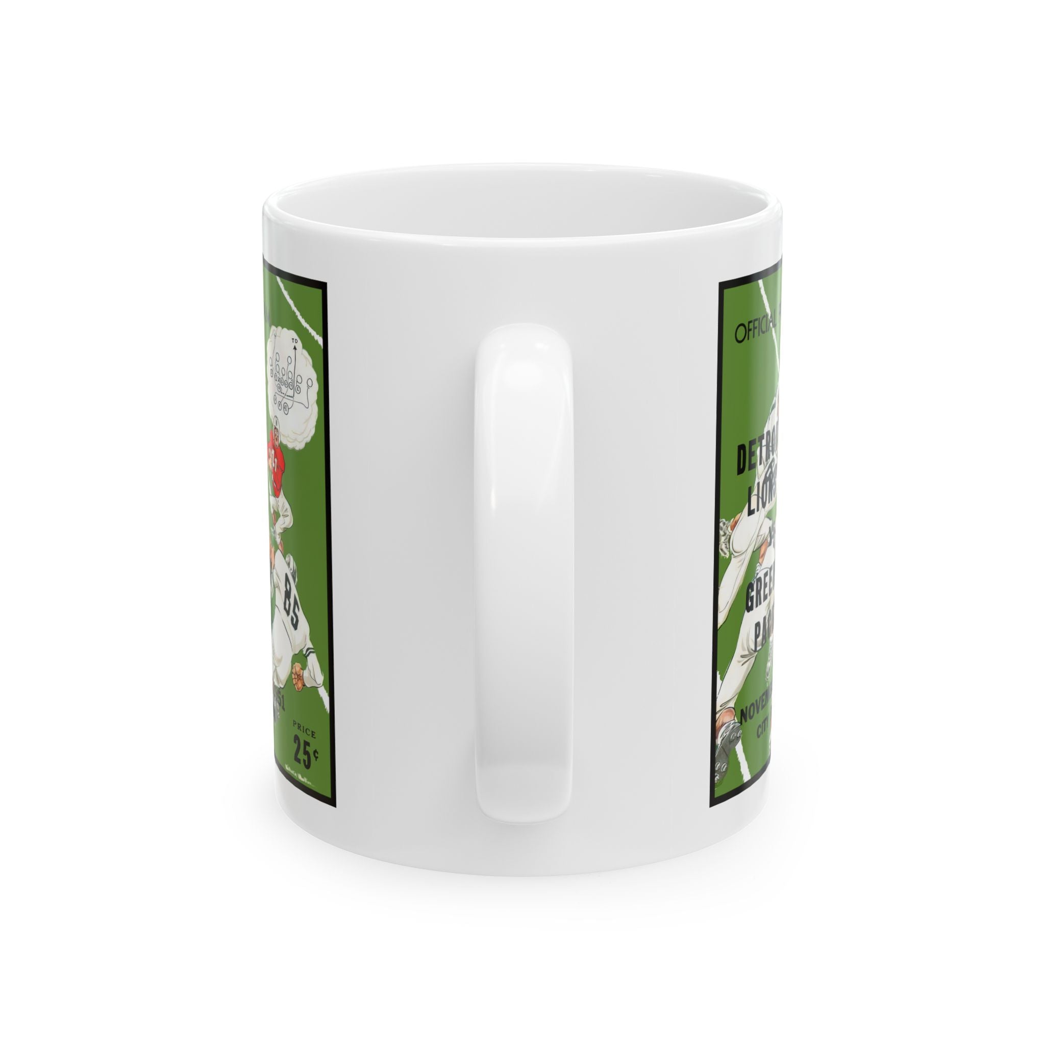 Football Ceramic Mug, 1951 Detroit Lions Green Bay Packers, Sports Fan Gift, Coffee Cup, Tea Mug, Drinkware, Football Memorabilia, Gift for