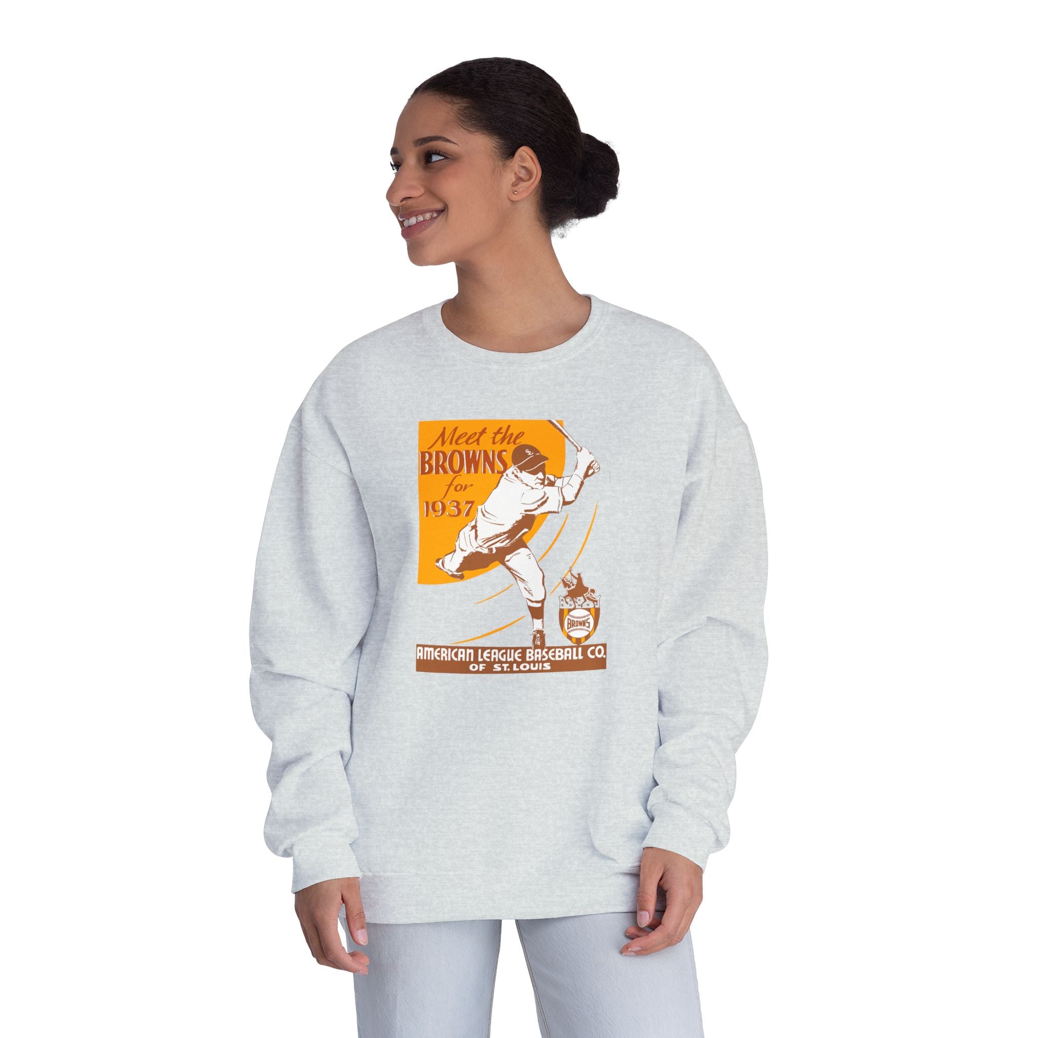1937 Vintage St. Louis Browns Baseball Media Guide Cover - Unisex NuBlend® Crewneck Sweatshirt