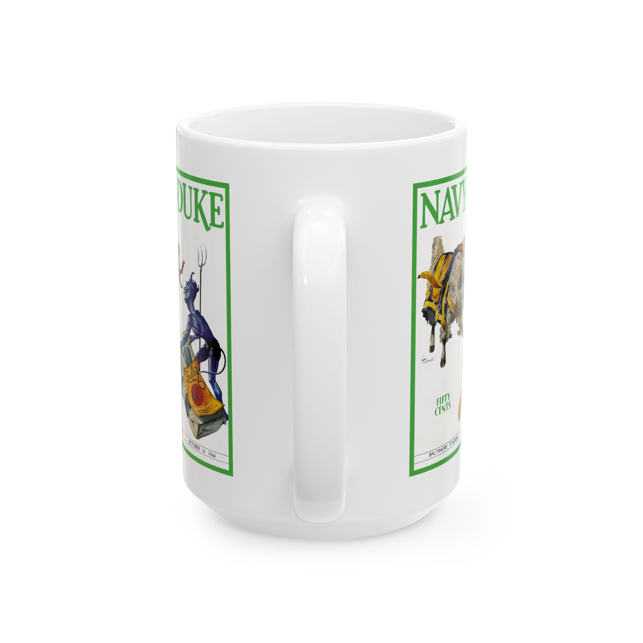 Vintage 1944 Football Duke-Navy Ceramic Mug, Sports Fan Gift, Retro College Football Cup, Unique Father's Day Present, Coffee Mug for Him,