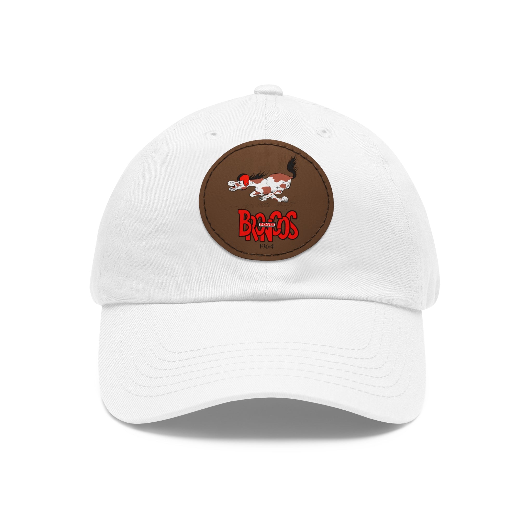 1964 Denver Broncos Football - Dad Hat with Leather Patch (Round)