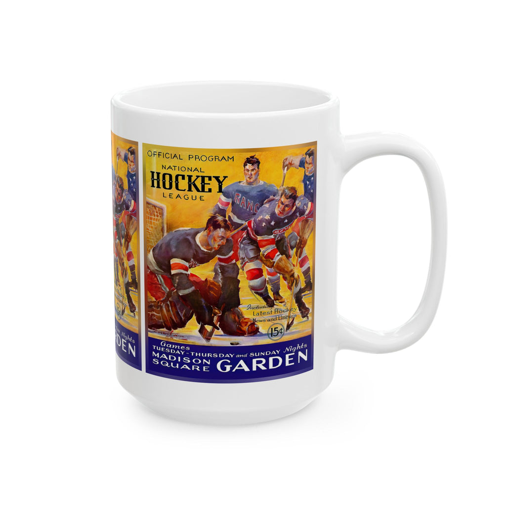 Retro Hockey Ceramic Mug, 1935-1936 New York Americans Sports Fan Gift Cup, Coffee Tea Drinkware, NHL Team History Memorabilia, Hockey Lover