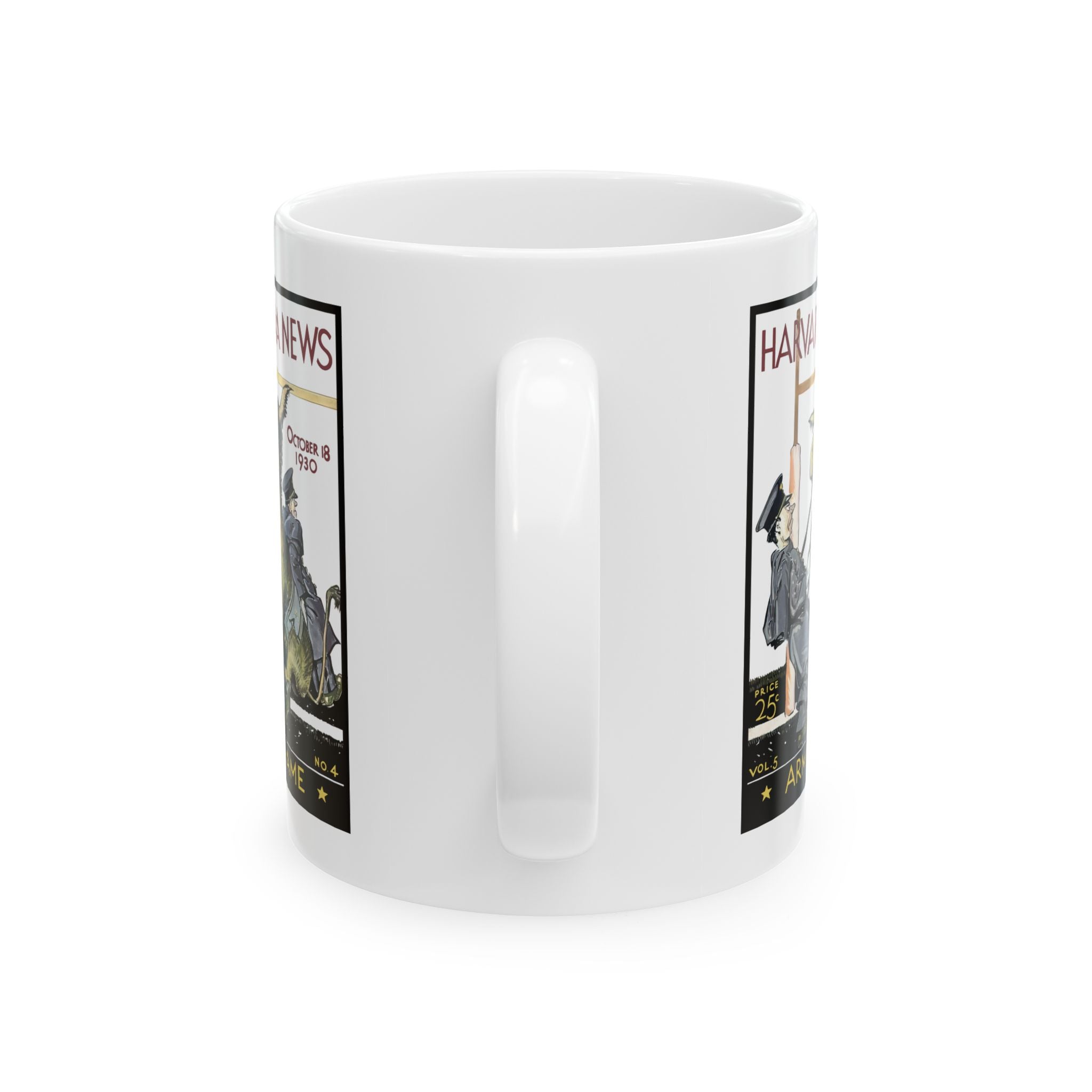 Vintage Army-Harvard Football Program Cover Ceramic Mug, 1930 Sports Fan Gift, Coffee Cup, Retro Football Memorabilia, Father's Day Present,