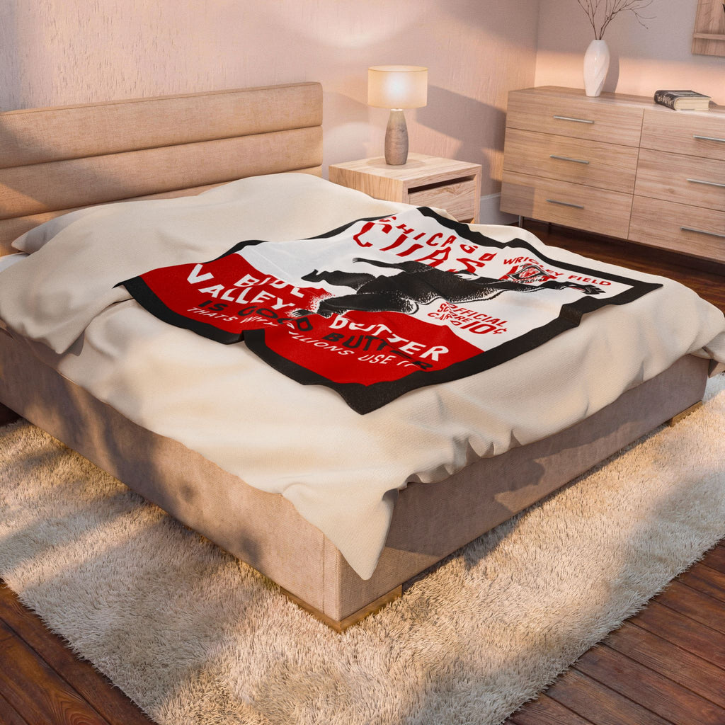 Velveteen Plush Blanket - 1939 Baseball Chicago Cubs, Sports Throw, Cozy Cubs Fan Gift, Retro Sports Decor, Baseball Lover Gift