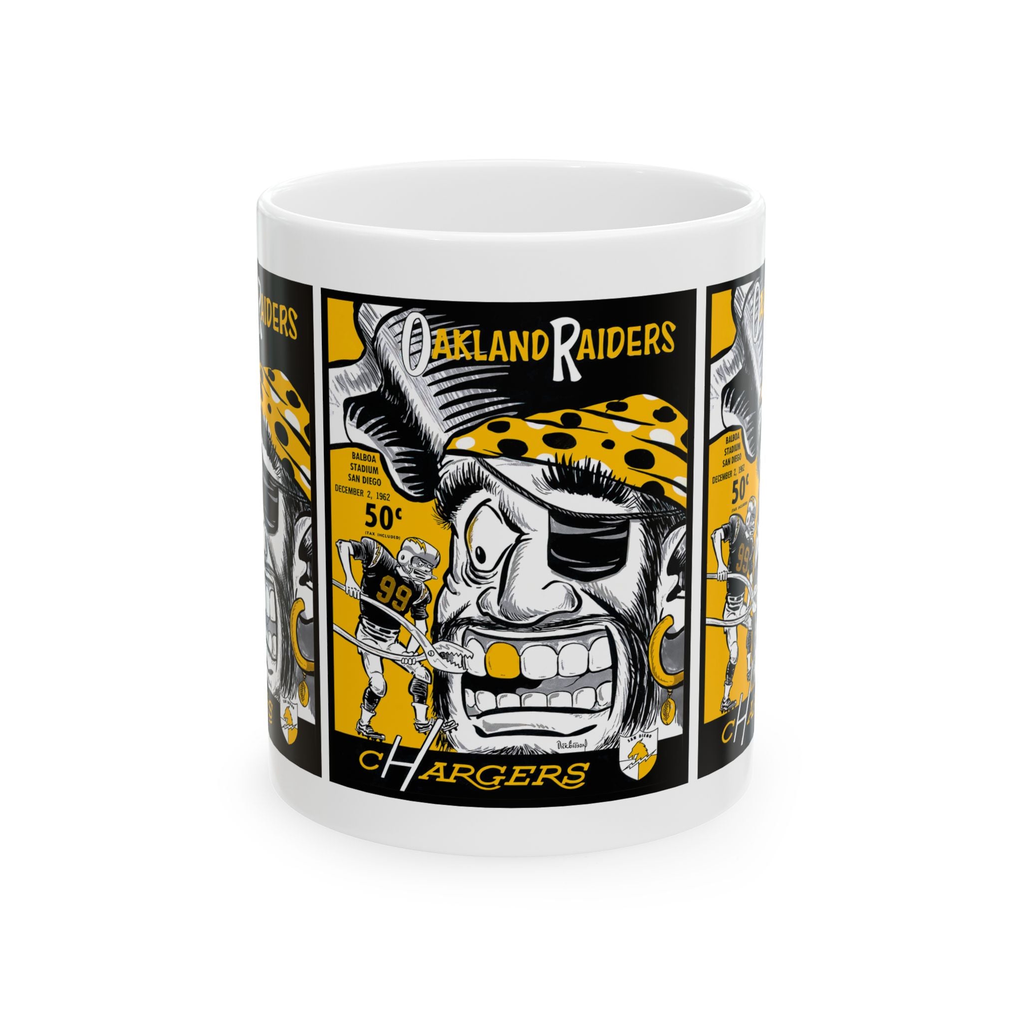 Football Ceramic Mug, Oakland vs San Diego, Sports Fan Gift, Gift for Him, Office Decor, Football Memorabilia