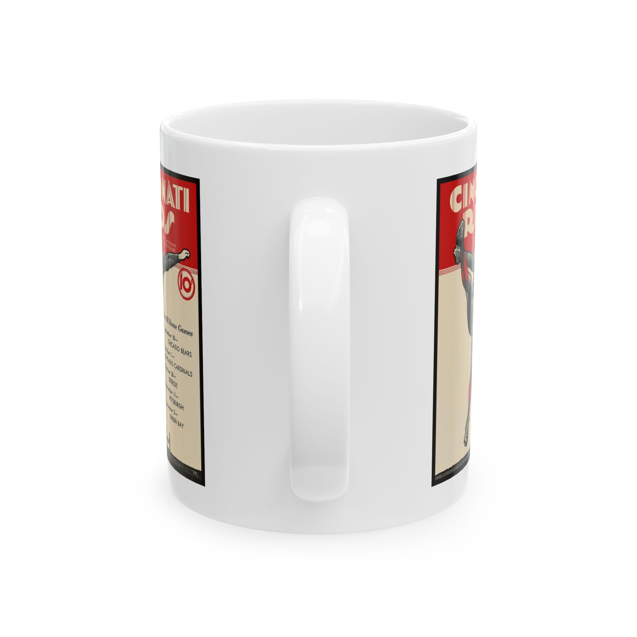 Ceramic Mug, 1934 Football Cincinnati Reds, Vintage Sports Drinkware, Sports Fan Gift, Baseball Team Mug, Retro Baseball Fan Cup, Gift for