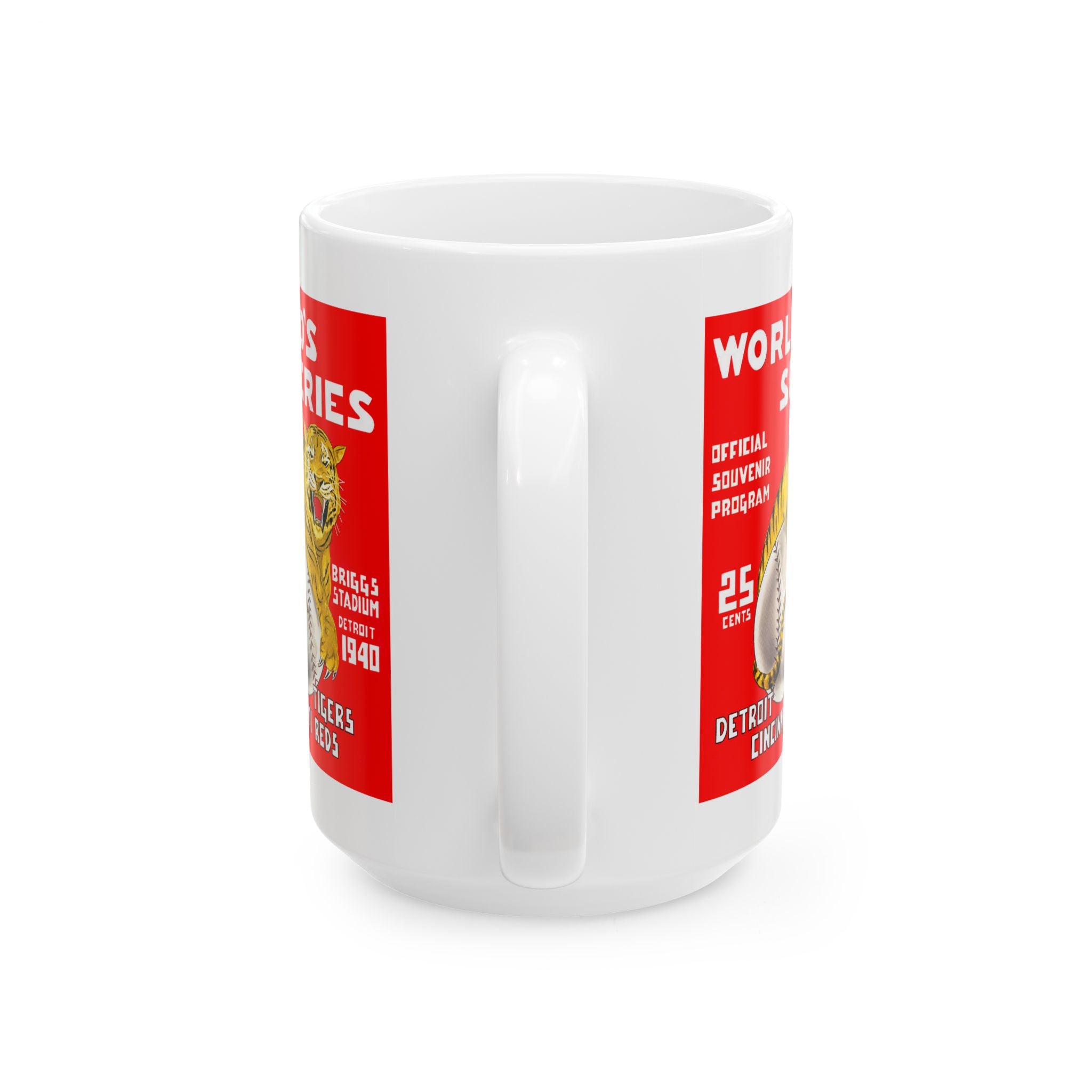 Baseball World Series Ceramic Mug, 1940 Detroit Tigers vs Cincinnati Reds Gift, Sports Fan Coffee Cup, Baseball Memorabilia, 11oz 15oz