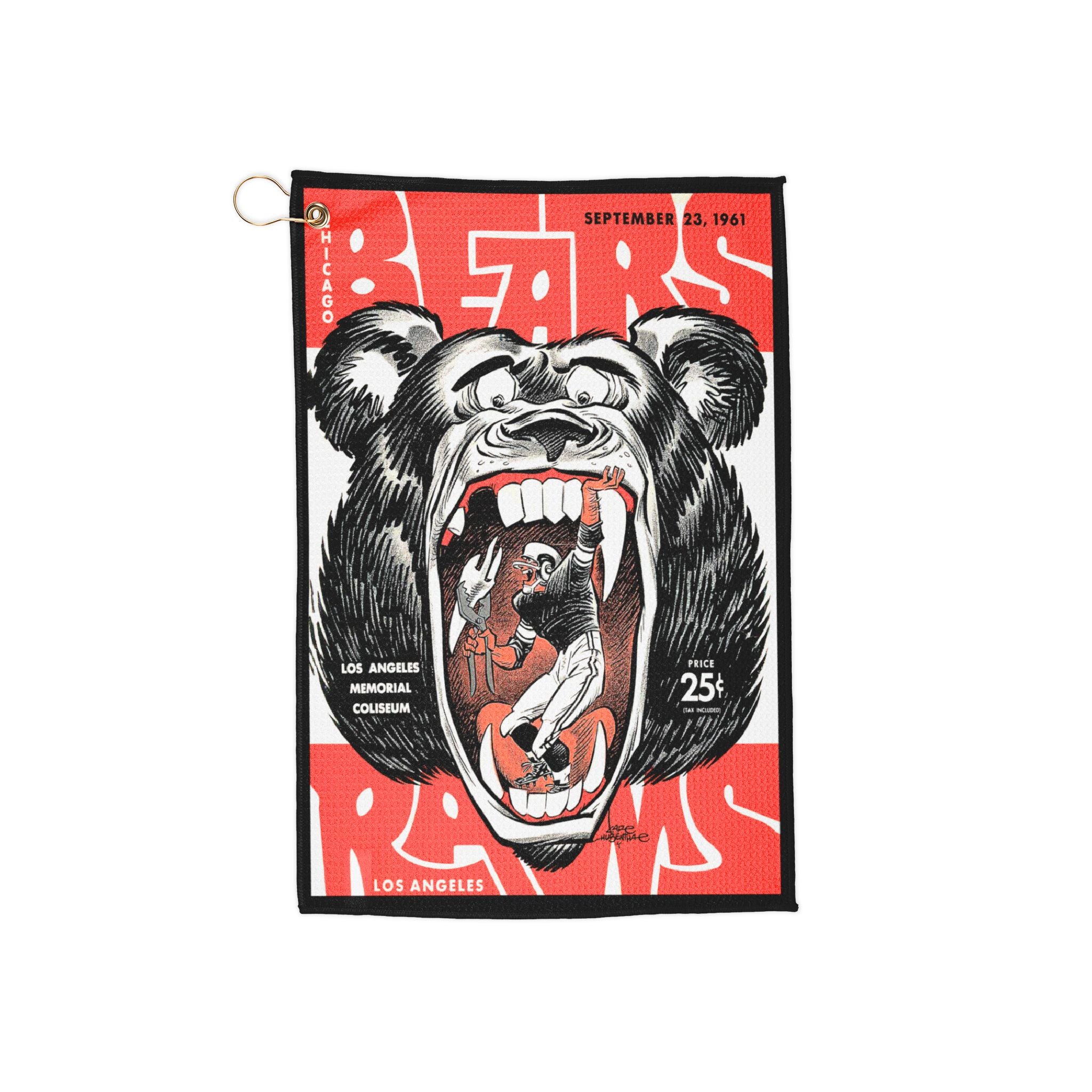 Vintage 1961 Football Bears-Rams Golf Towel - Sports Fan Gift, Retro Golf Accessories, Golfing Gear, Unique Golf Towel, Golf Tournament