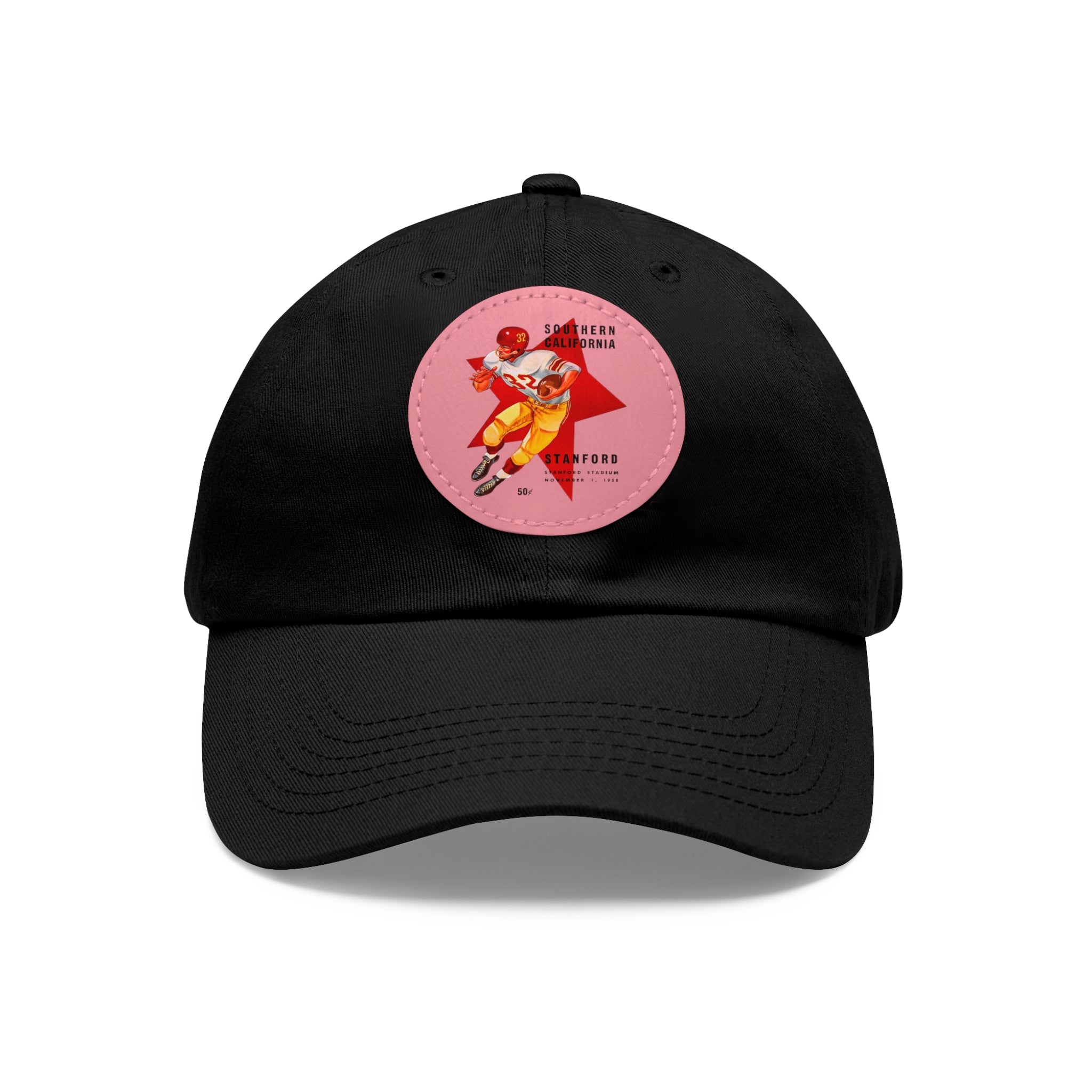 1958 Vintage USC Trojans - Stanford Football Program Cover  - Dad Hat with Leather Patch (Round)